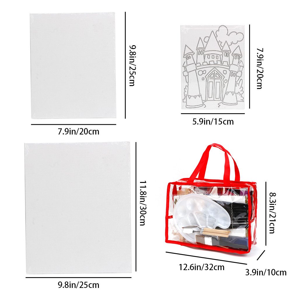 OSTWOLKE Leinwand Leinwand zum bemalen mit Acrylfarben Set Acrylmalerei für Anfänger – Bild 5 von 5