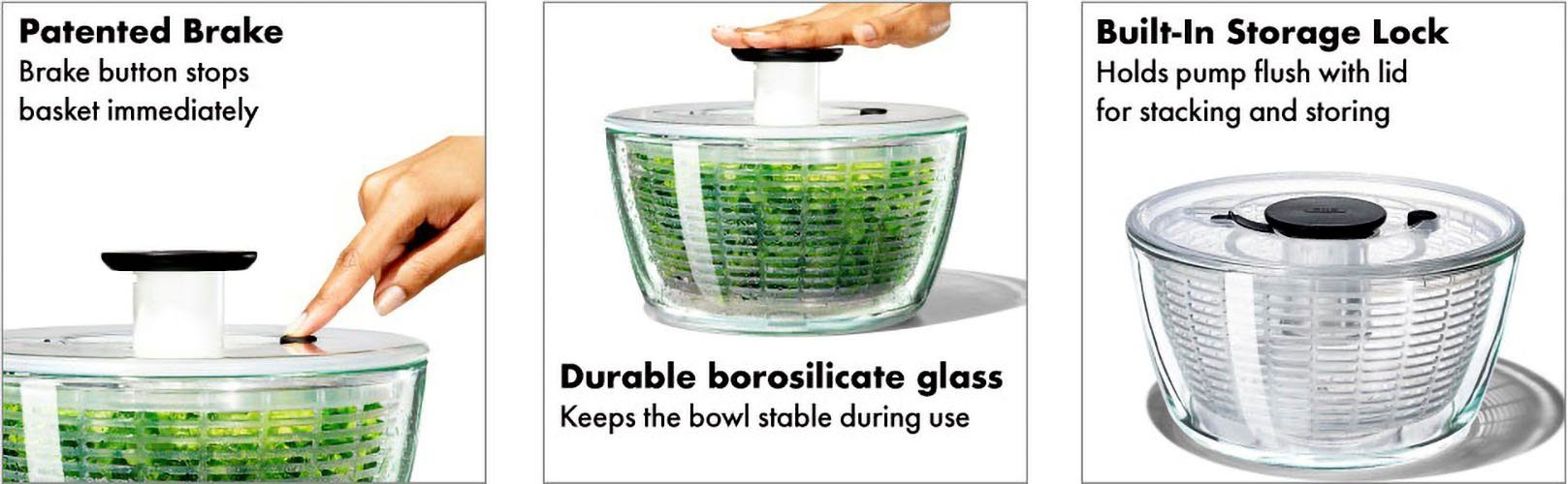OXO Good Grips Salatschleuder, Glas – Bild 4 von 5