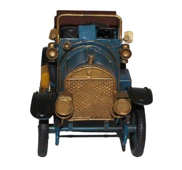 JS GartenDeko Modellauto Blechauto Oldtimer Auto Modellauto blau L 27 cm Modellfahrzeug