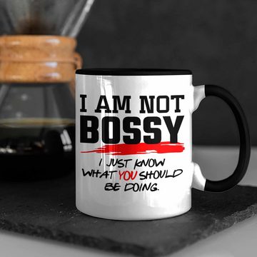 Trendation Tasse Lustiges Geschenk für Chefin Chef: Tasse mit Spruch Im Not Bossy