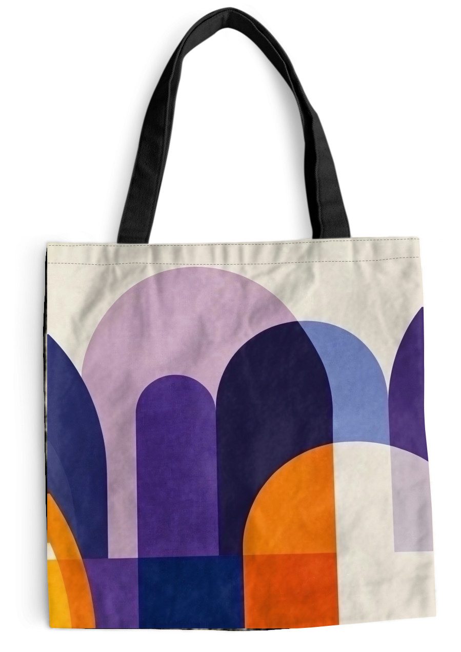 MuchoWow Shopper Formen - Abstrakt - Grafik - Orange, Handtasche, Damen und Herren, Schultertasche, Umhängetasche, Tote Bag