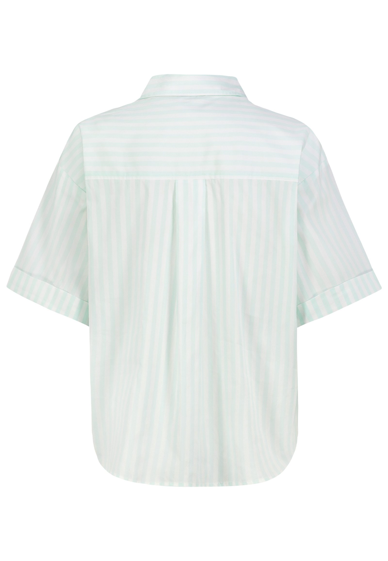 SUBLEVEL Kurzarmbluse Damen Kurze Bluse mit Streifenmuster Kurzarm Oversize Bluse, Brusttasche