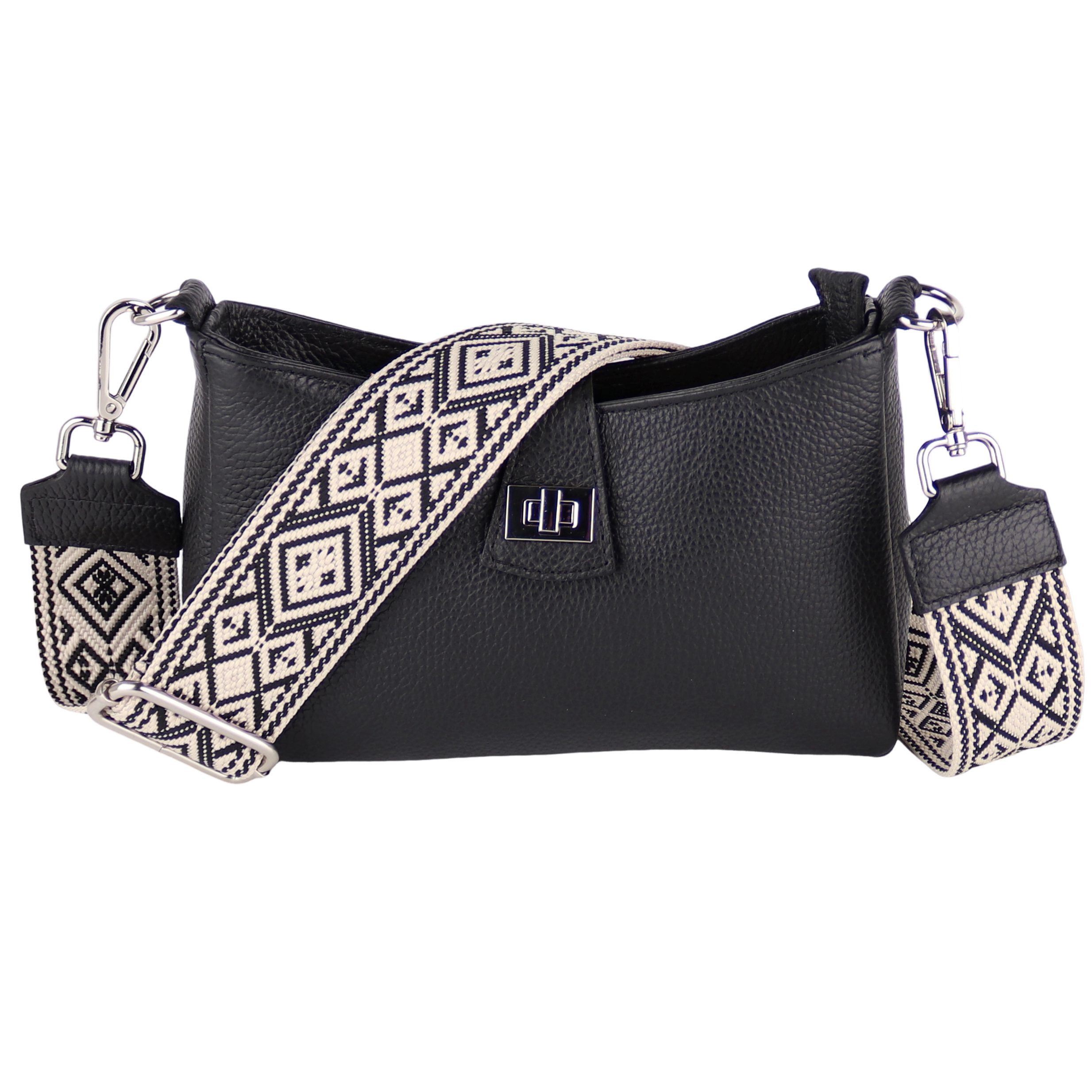 Umhängetasche Damen Crossbody Bag, Echtleder Made In Italy