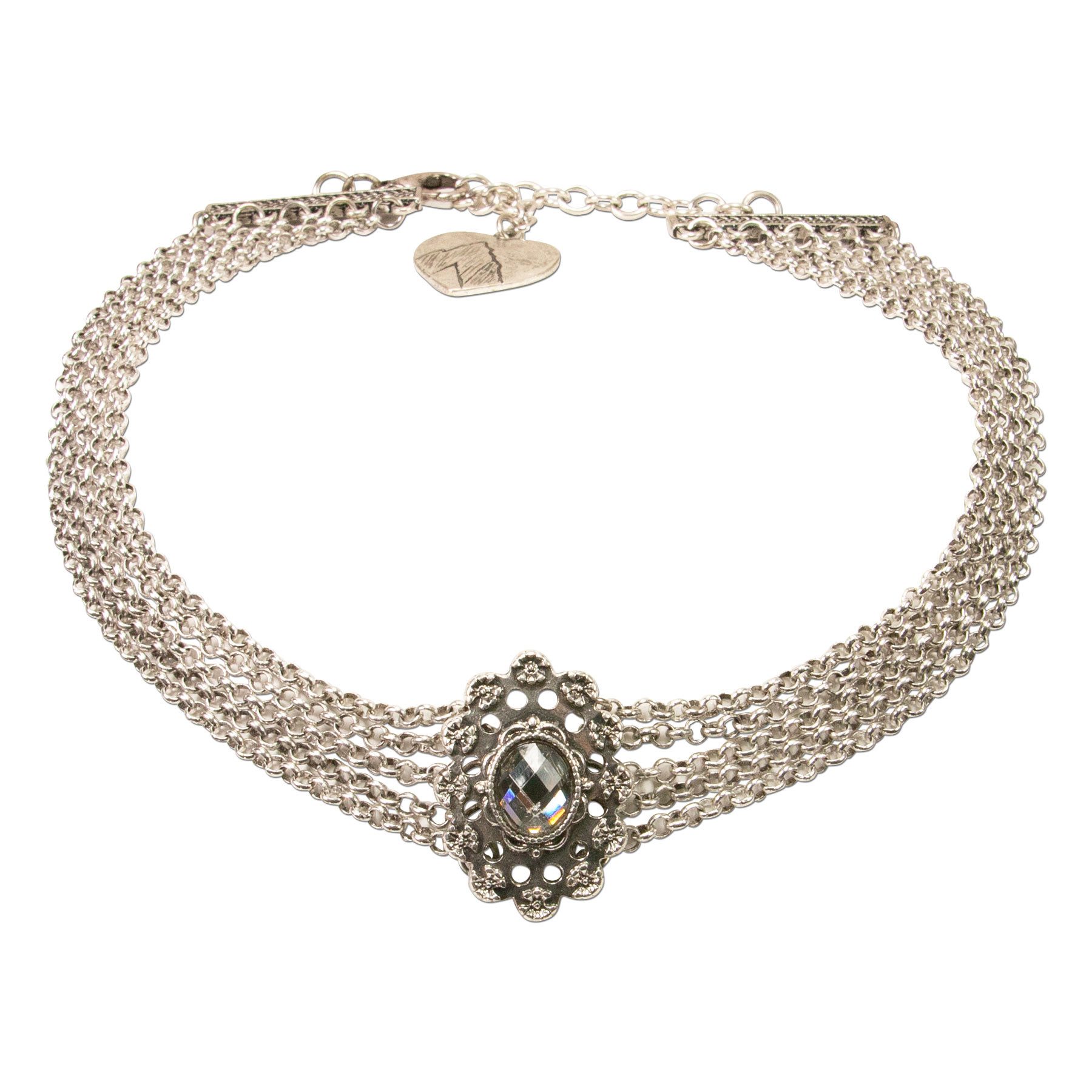Collier Trachten-Metall-Kropfkette Luzia (grau)
