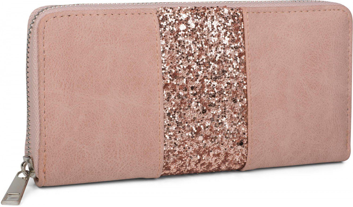 styleBREAKER Geldbörse Geldbörse mit Pailletten Streifen (1-tlg) günstig online kaufen