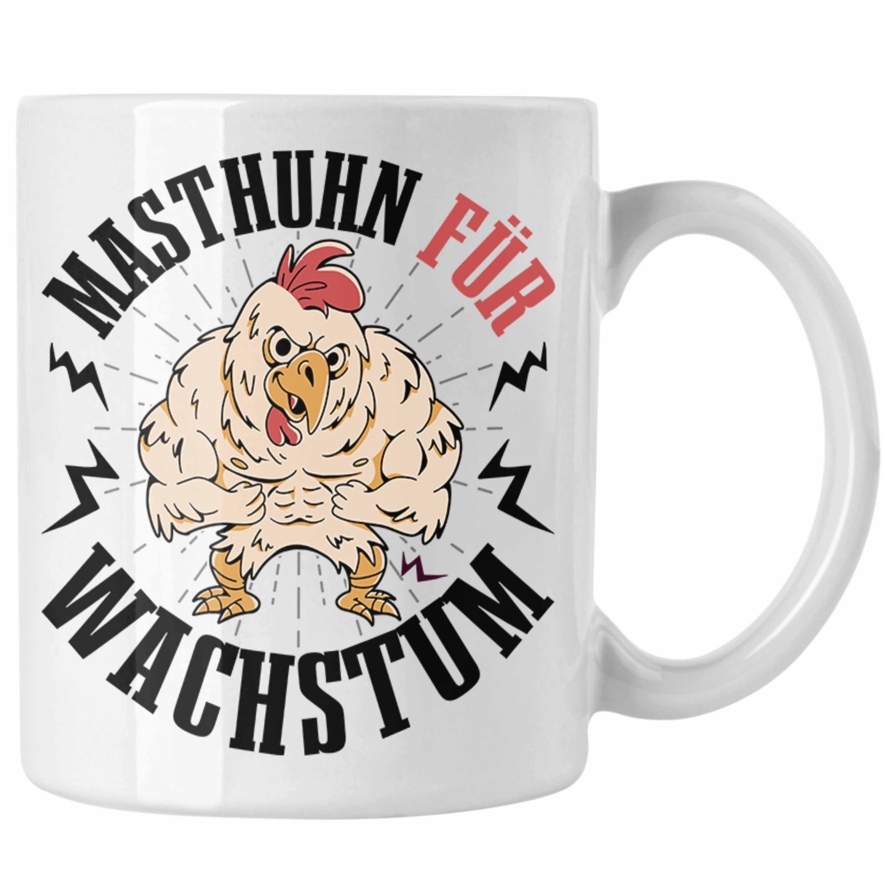 Gym Tasse Tasse für Geschenk Weiss Trendation Masthuhn Fitness-Trainer Geschenkdiee Wachstum