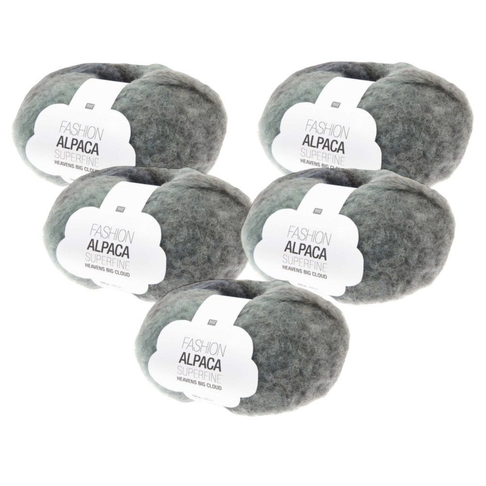 Rico Design 5 x RICO FASHION ALPACA SUPERFINE HEAVENS BIG CLOUD Häkelwolle
