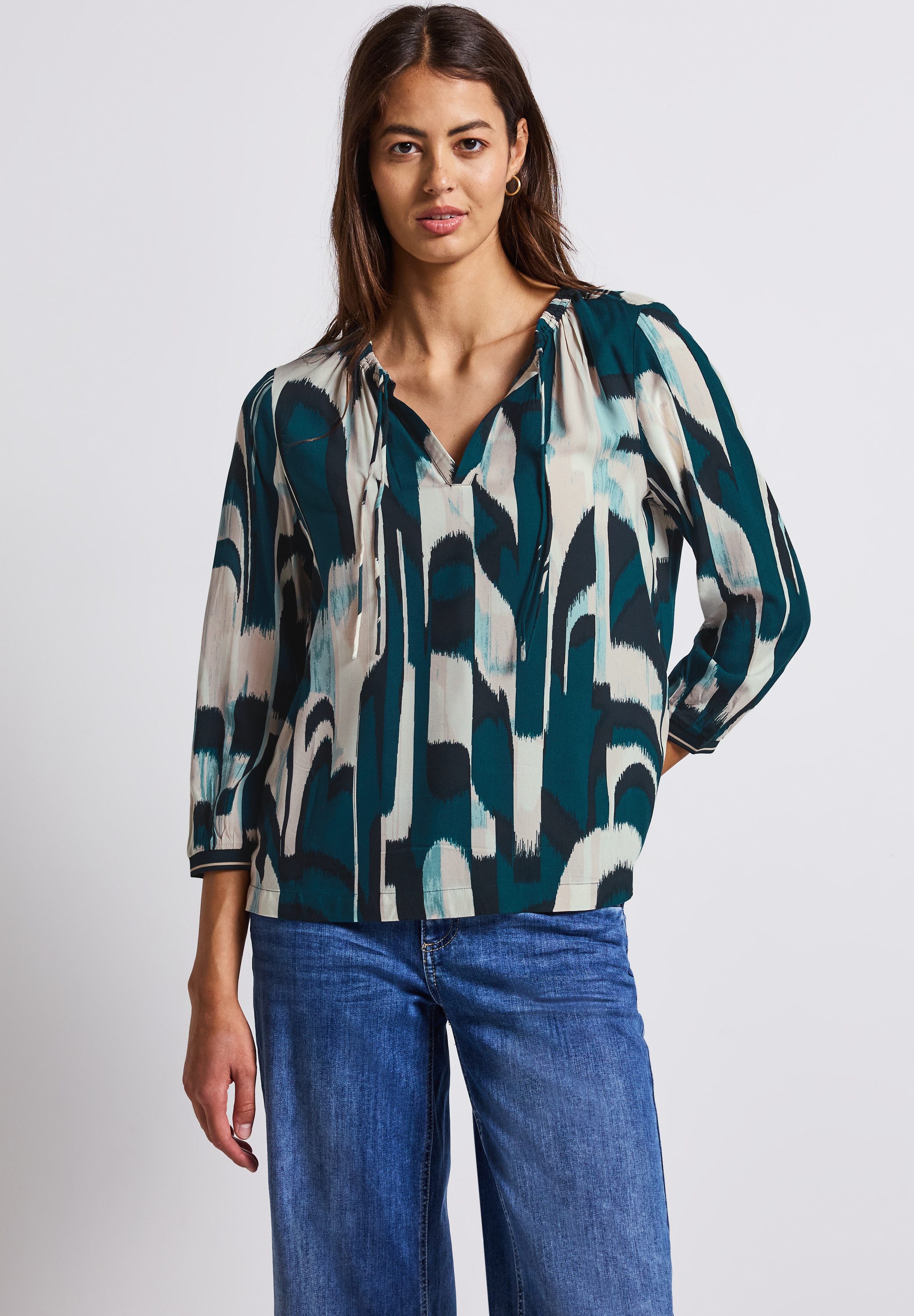 STREET ONE Shirtbluse 3/4 -Arm mit grafischem Muster günstig online kaufen