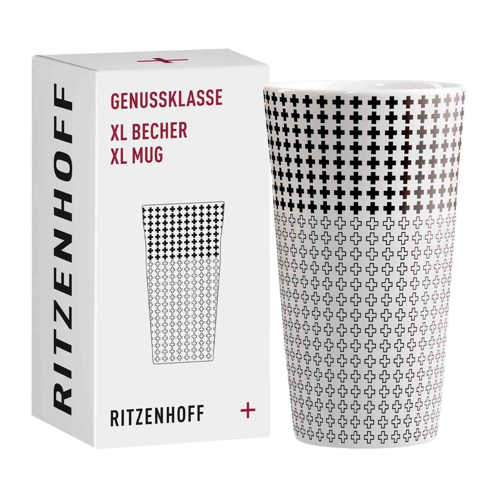 Ritzenhoff Becher Genussklasse Kaffeebecher XL 525 ml, 1-tlg., Porzellan