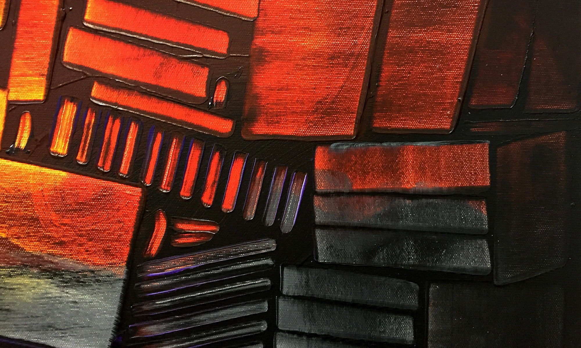 WandbilderXXL Gemälde Elements 180 x 70 cm, Abstraktes Gemälde, handgemaltes Unikat