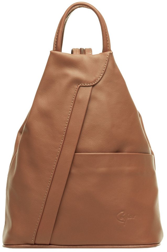 Caspar Cityrucksack 2in1 sportliche Leder Schultertasche - SIGNATURE LINE - Modell No.782