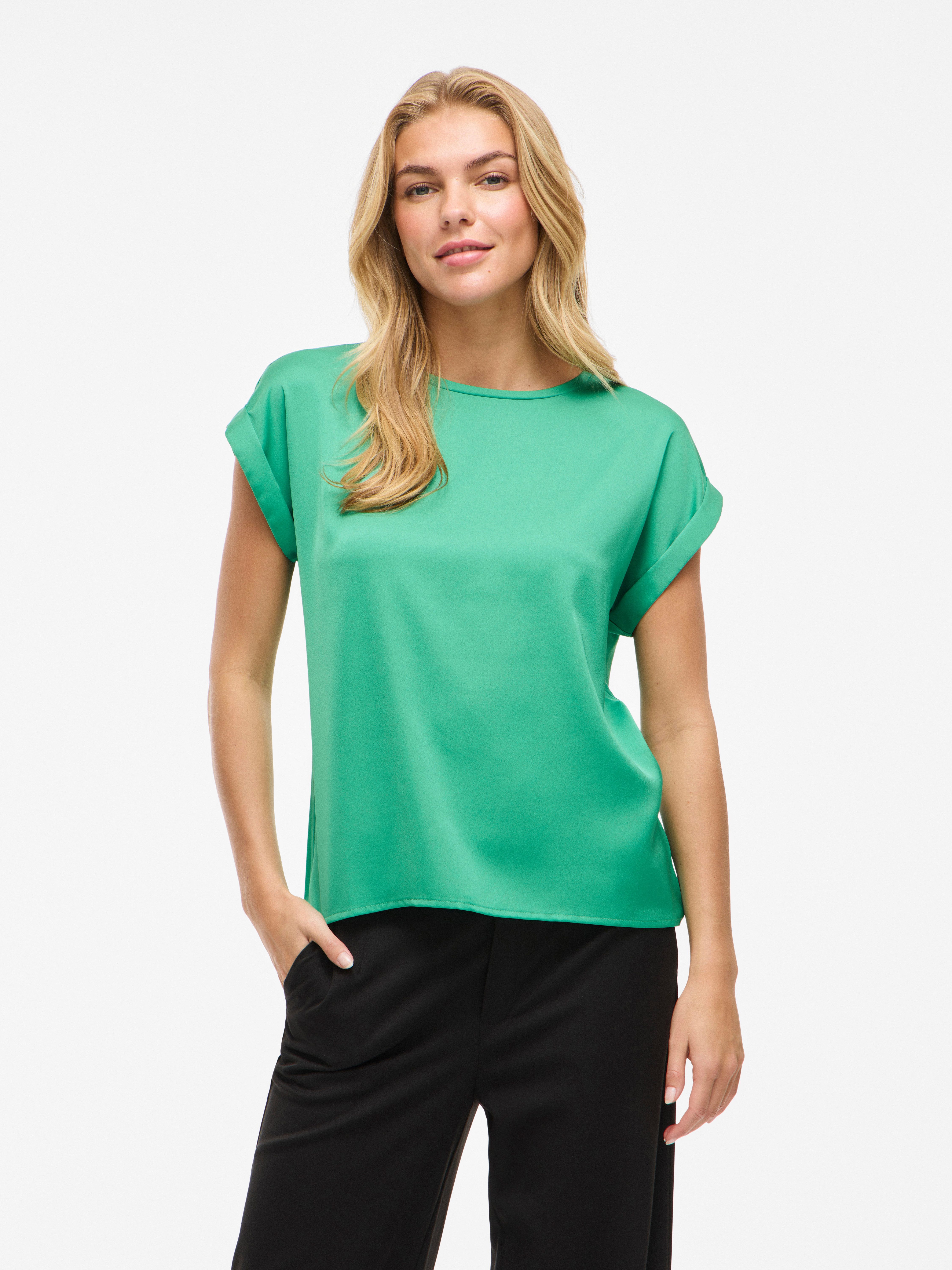 Vila Kurzarmshirt VIELLETTE S/S SATIN TOP günstig online kaufen
