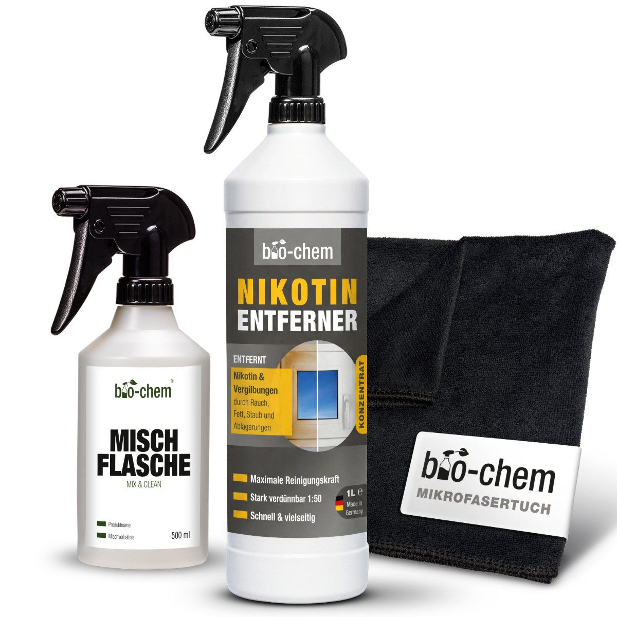 bio-chem Nikotinentferner Konzentrat – Gegen Vergilbung, Ruß, Fett Allzweckreiniger (Nikotinentferner Hochkonzentrat, bis 1:50 verdünnbar)