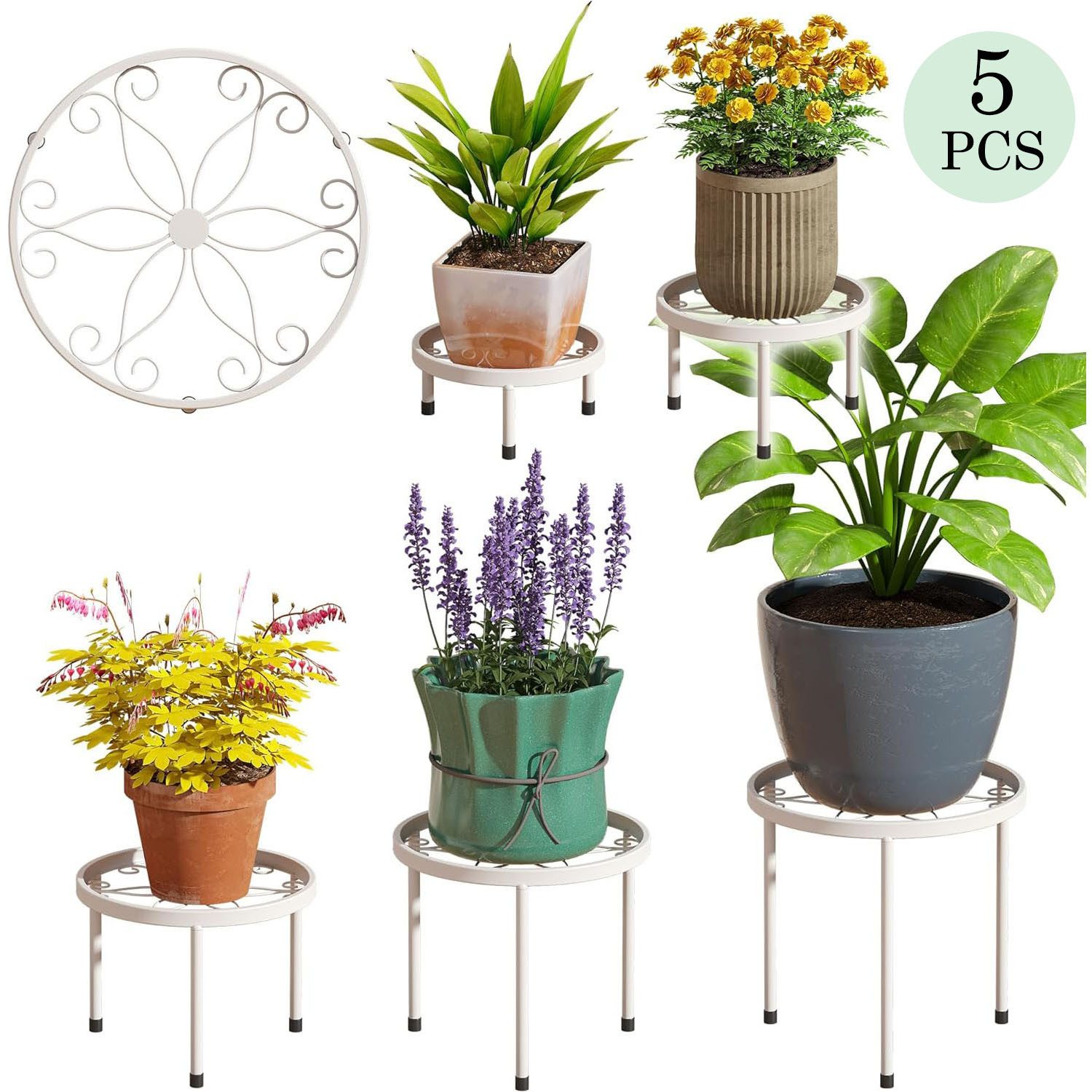 SURFOU Blumenständer 5er-Set Pflanzenständer Blumenhocker Pflanzenregal Blu günstig online kaufen