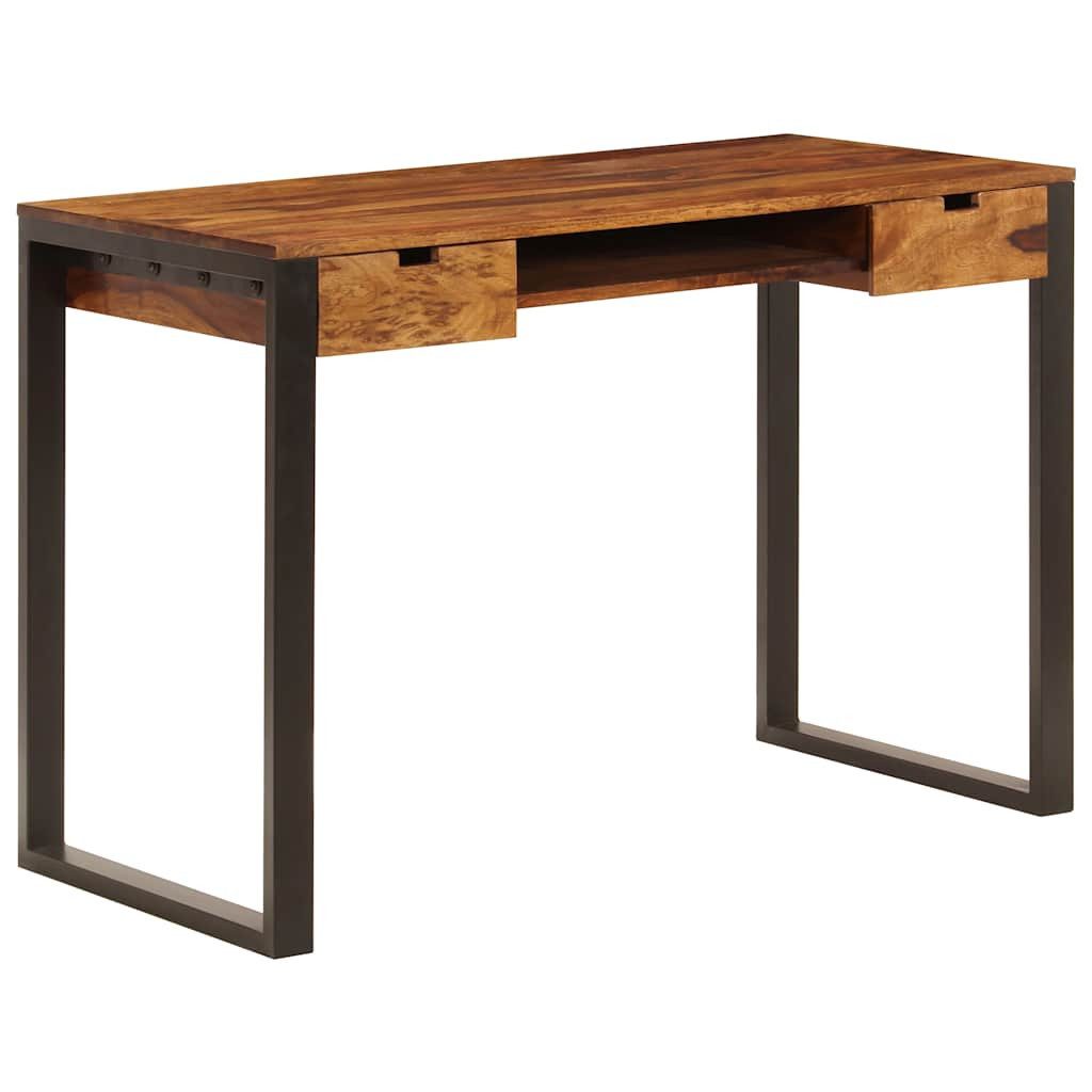 vidaXL Schreibtisch Schreibtisch 110 x 55 x 78 cm Massivholz und Stahl