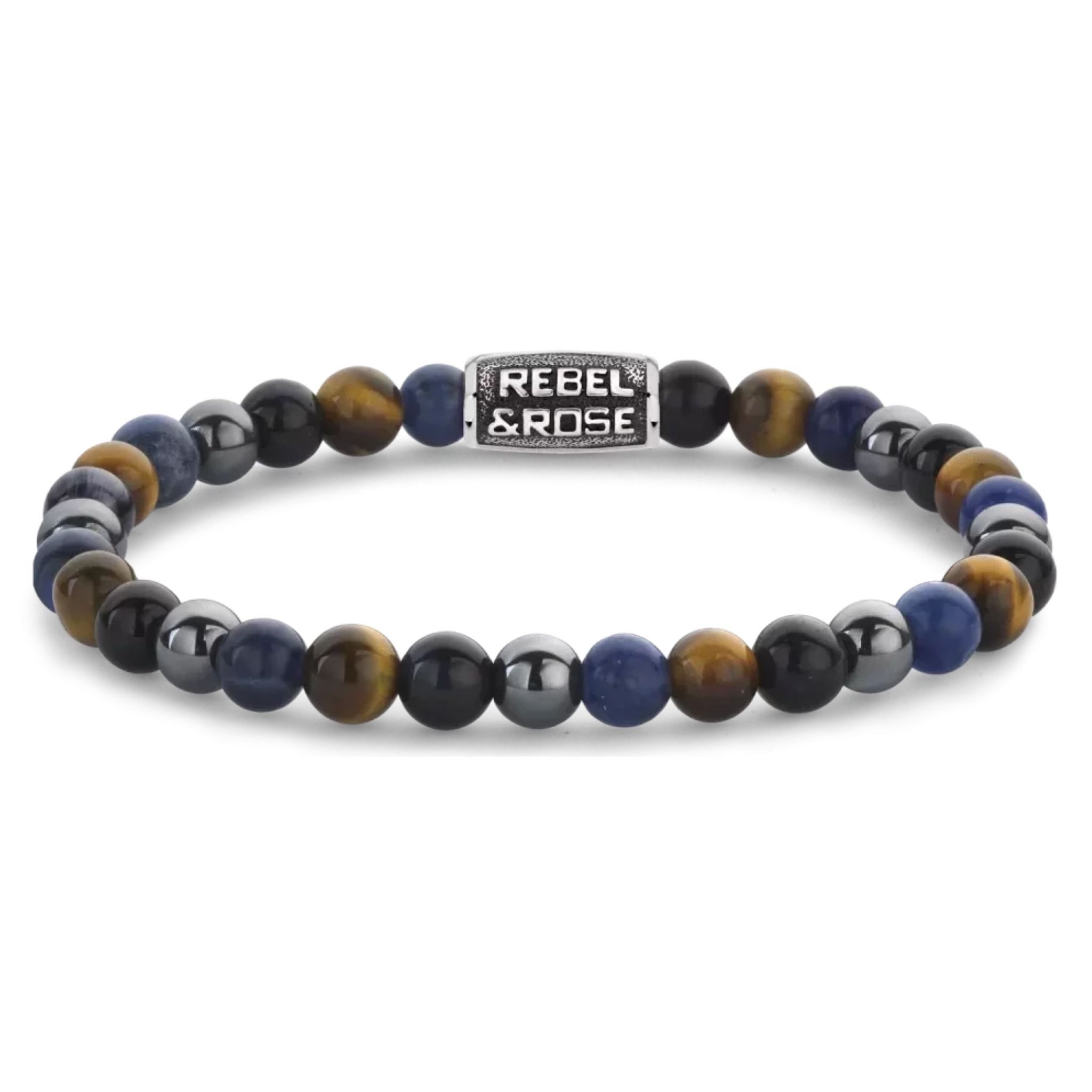 Rebel & Rose Armband Armband Sodalith, gelbem, blauem Tigerauge, grauem Hämatit