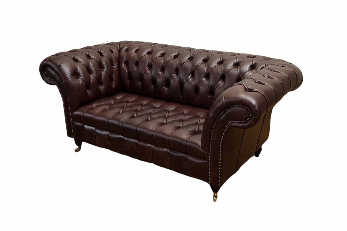 2 Couch Textil Sitzer Leder Polster Neu, Made Sofas Sofa Chesterfield JVmoebel Europe Sofa Lounge In