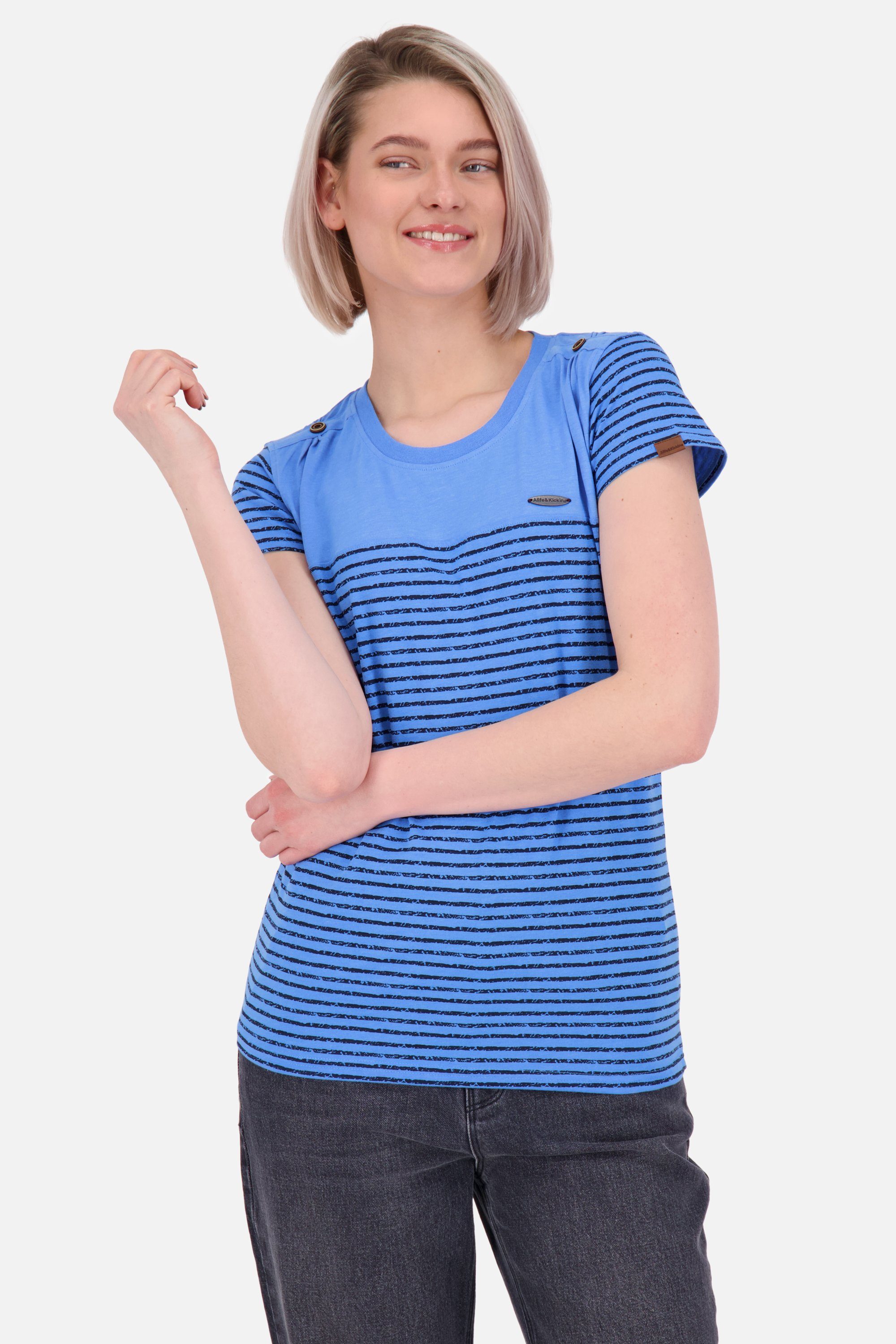 Damen Shirt Shirt & azure Kickin LioAK Rundhalsshirt Alife Kurzarmshirt, Z