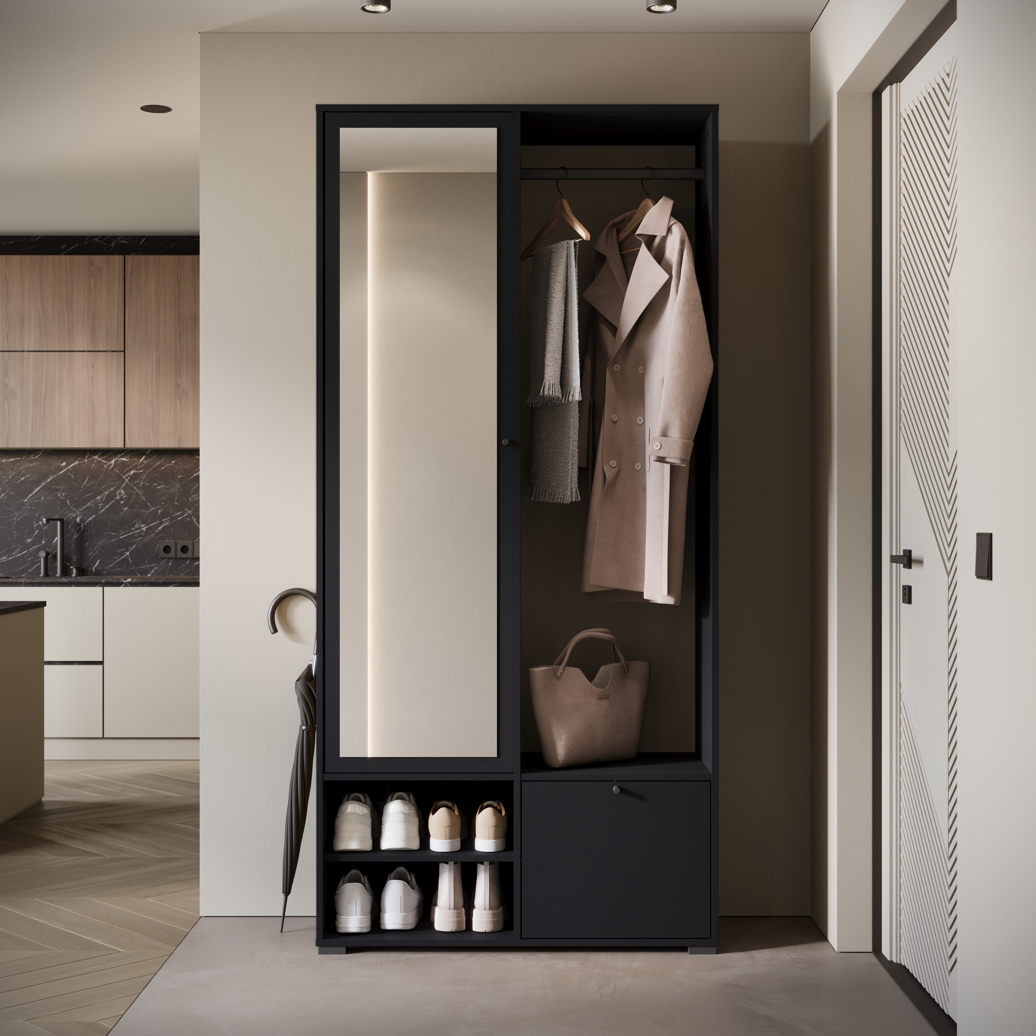 INOSIGN Garderobenschrank DINO Kompaktgarderobe, Garderoben-Set DINO Mit Sp günstig online kaufen