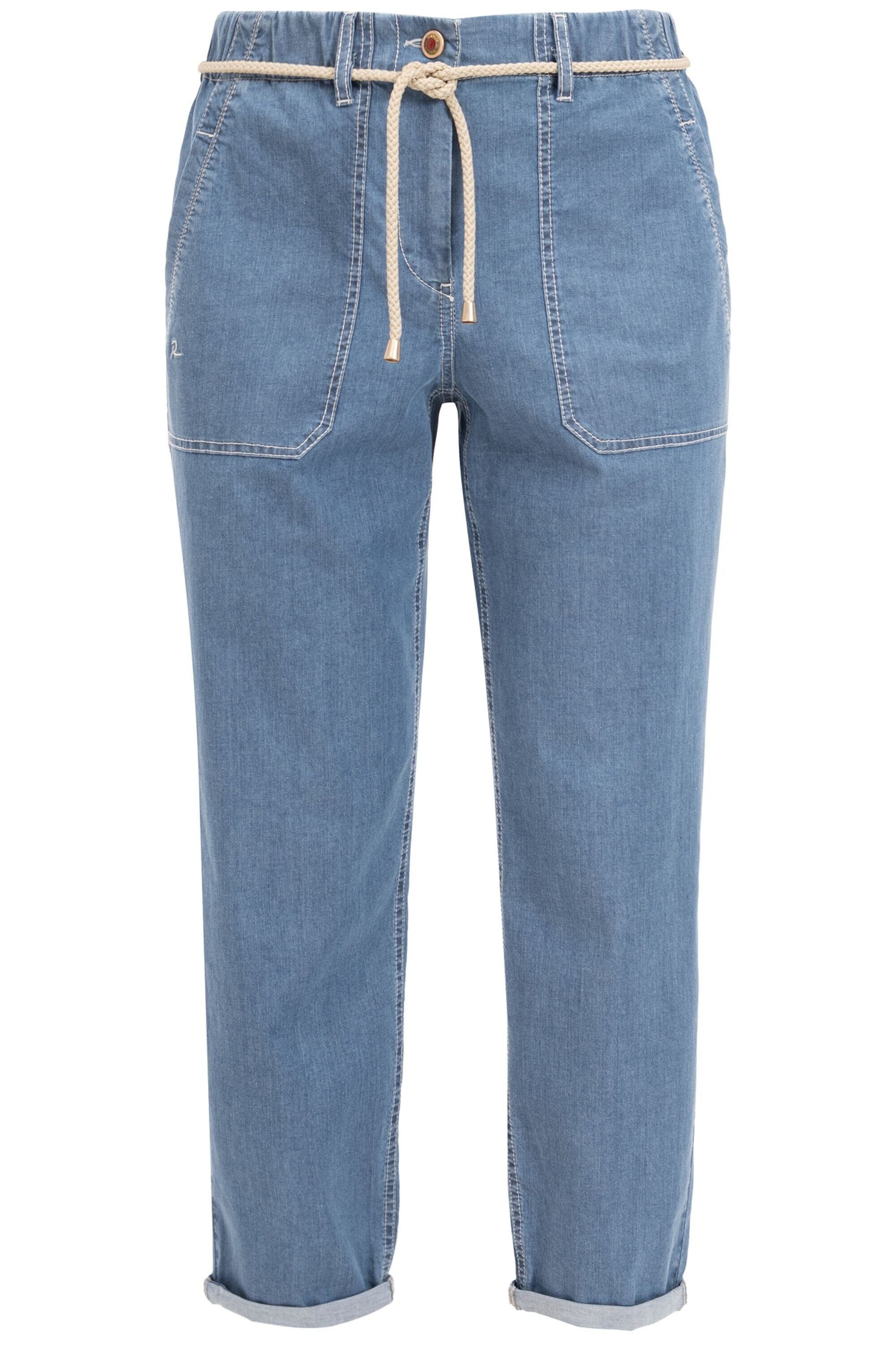 Recover Pants Relax-fit-Jeans BELINA Gürtel MEDIUM BLUE