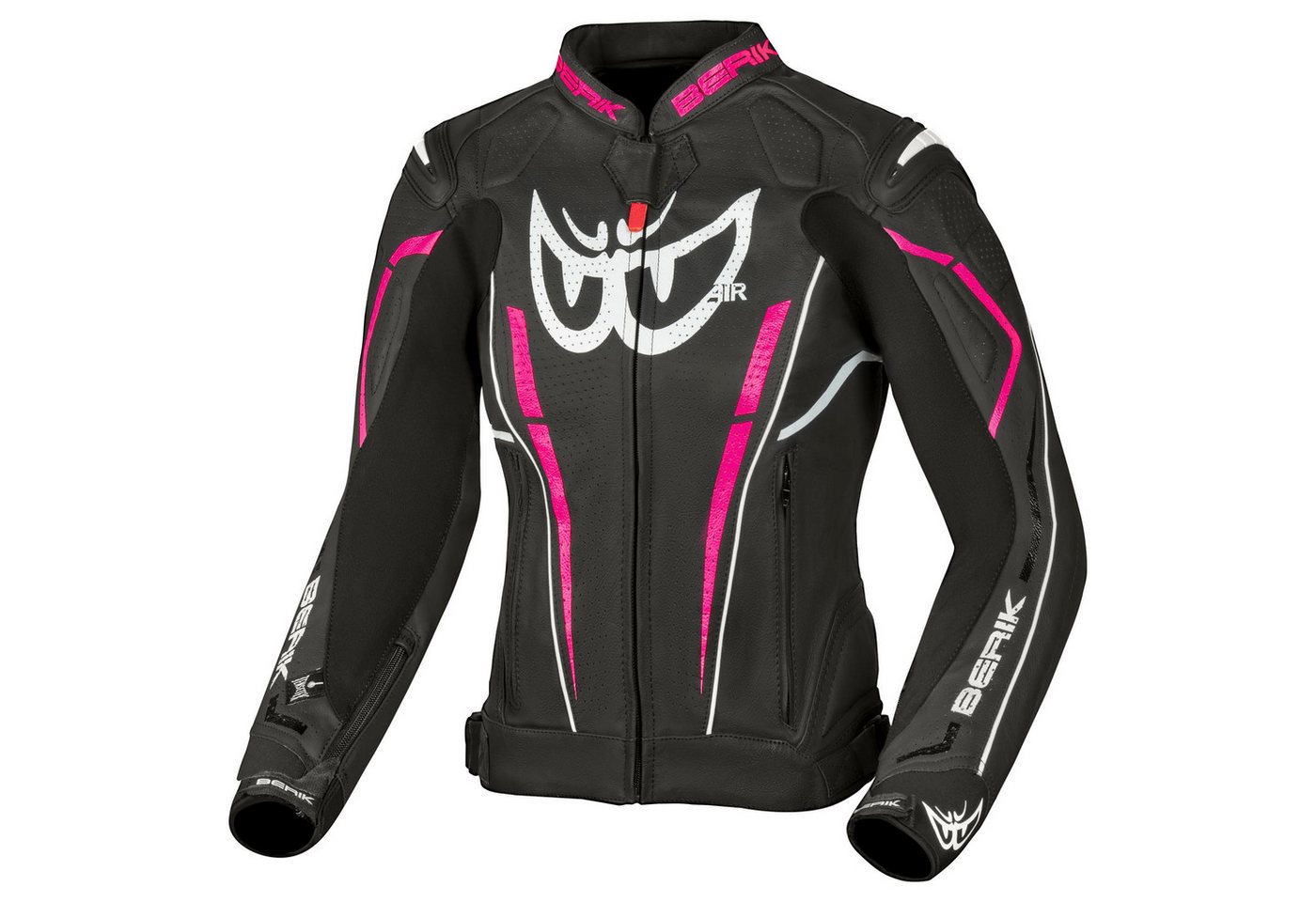 Berik Motorradjacke Fufur Damen Motorrad Lederjacke Verbindungsreißverschluss,Ellenbogenprotektoren enthalten,perfori