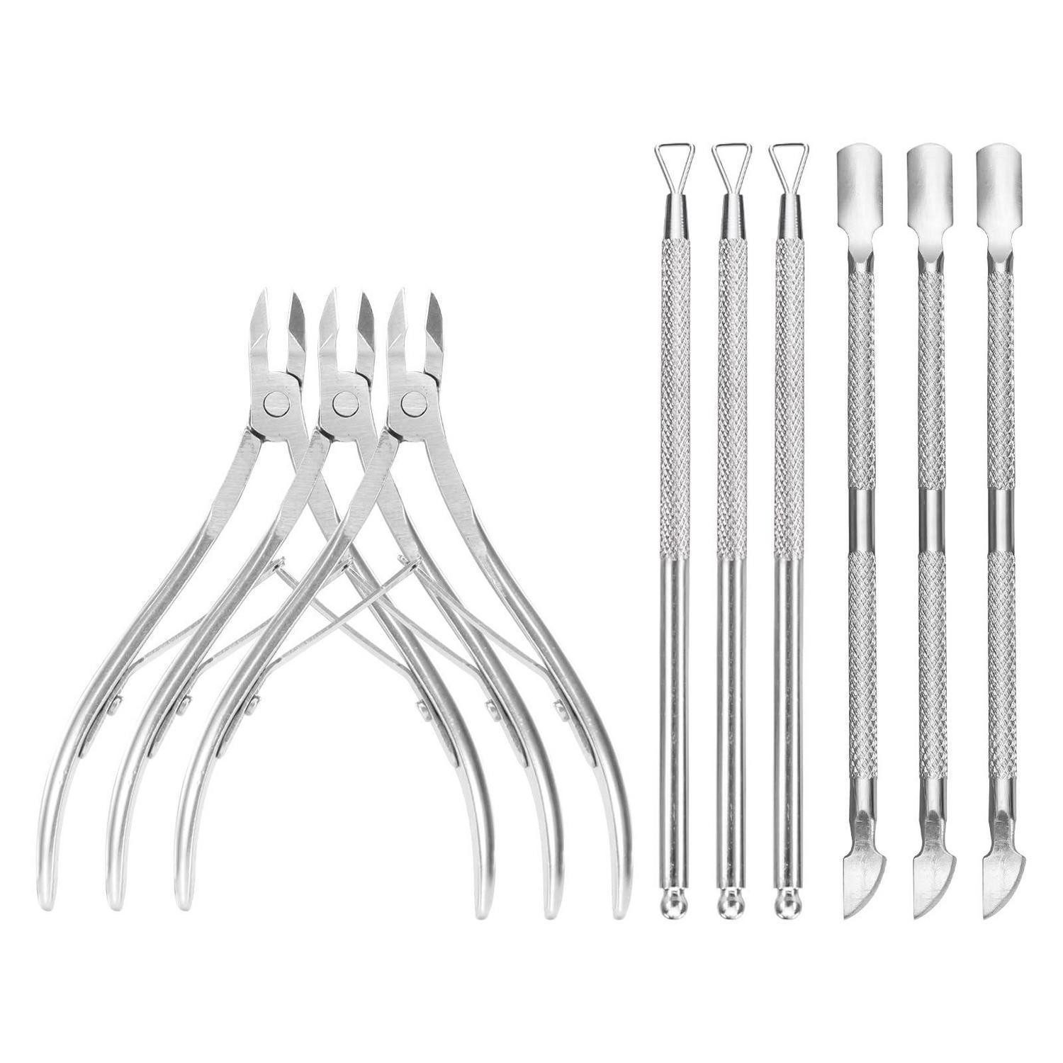 LuxusKollektion Nagelhautzange Nagelhaut-Set Edelstahl 9tlg