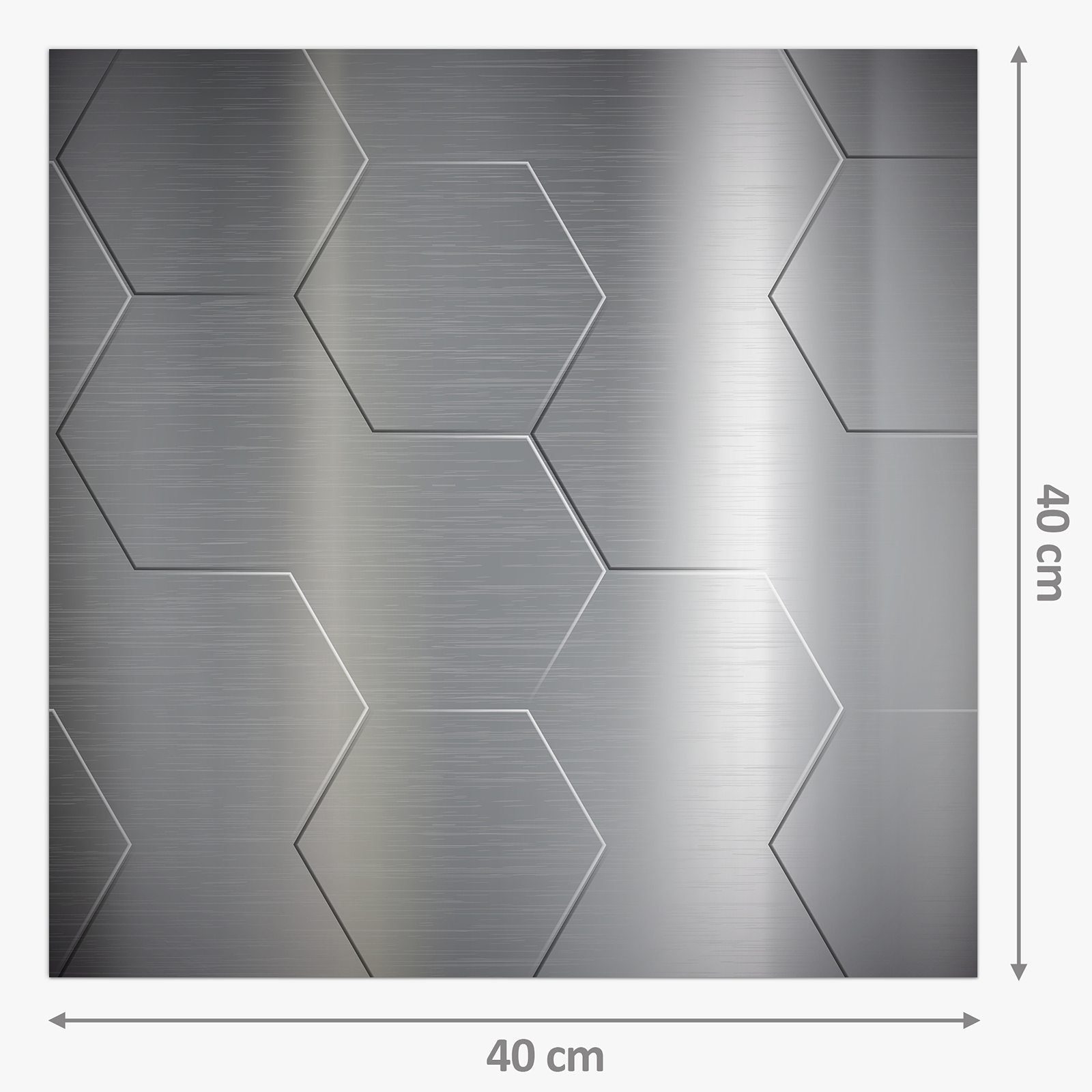 Motiv Primedeco Metalltextur mit Spritzschutz geometrisch Glas Küchenrückwand Küchenrückwand