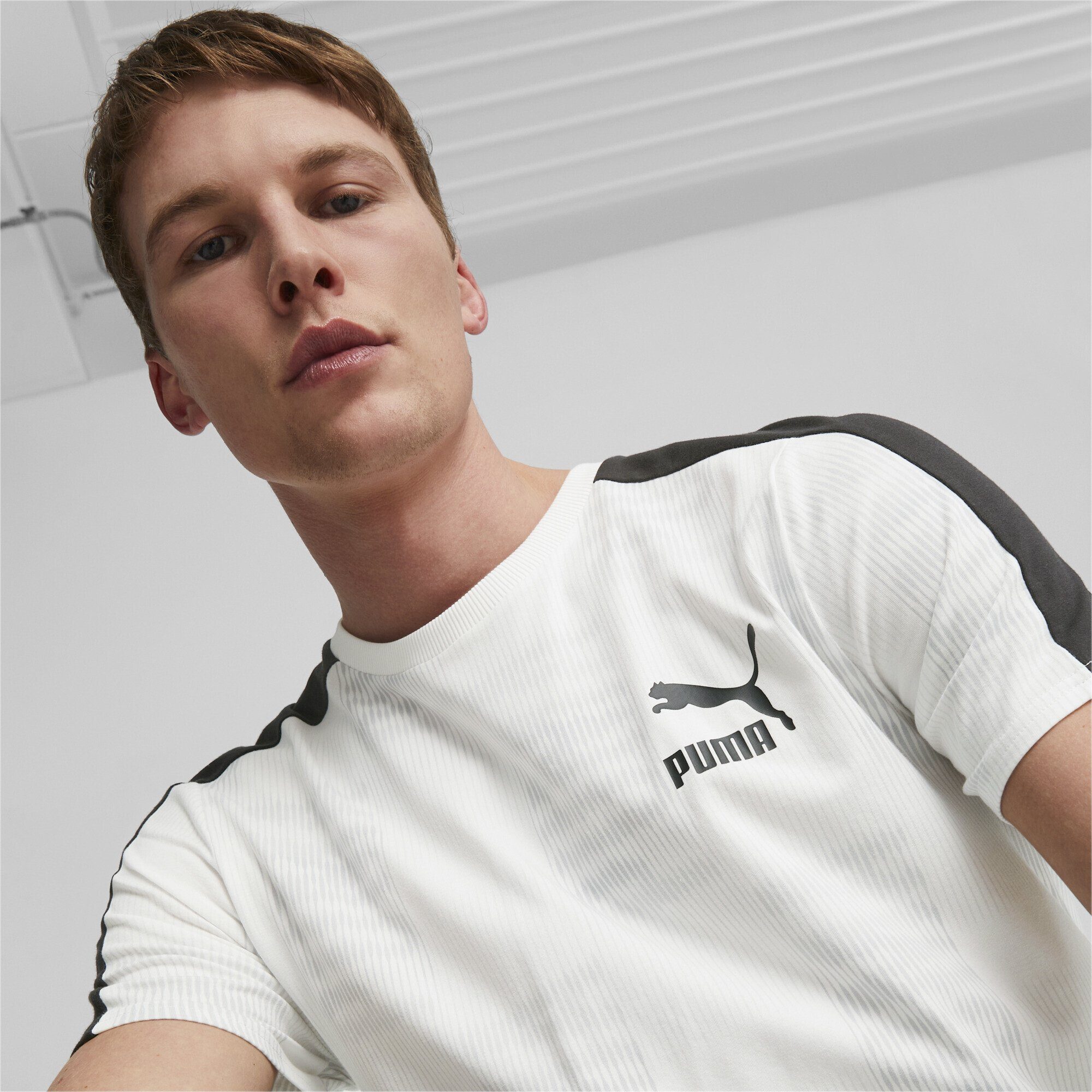 PUMA T-Shirt T7 Sport Herren T-Shirt White Aop