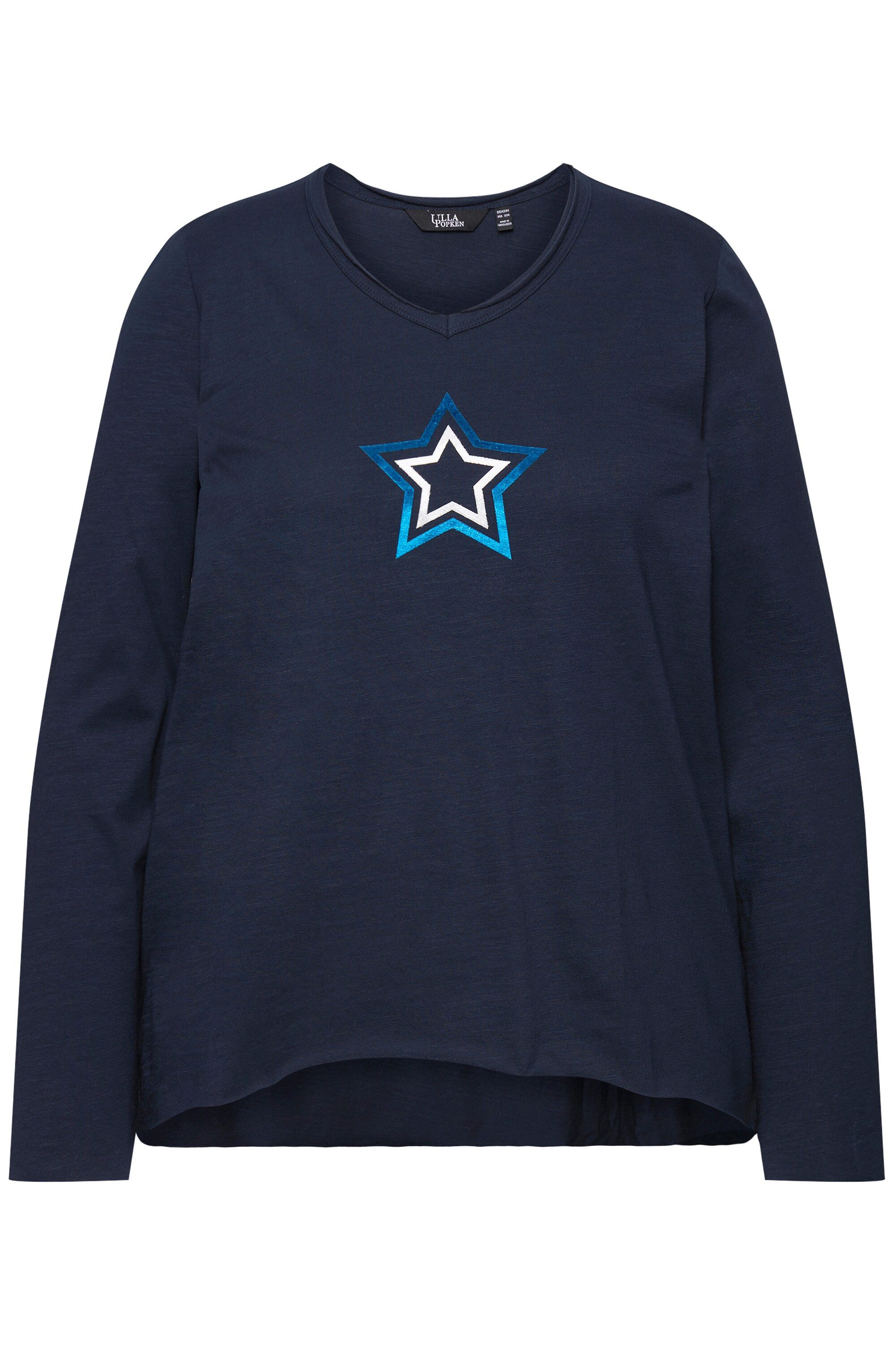 Ulla Popken T-Shirt Shirt Stern Rollkanten günstig online kaufen