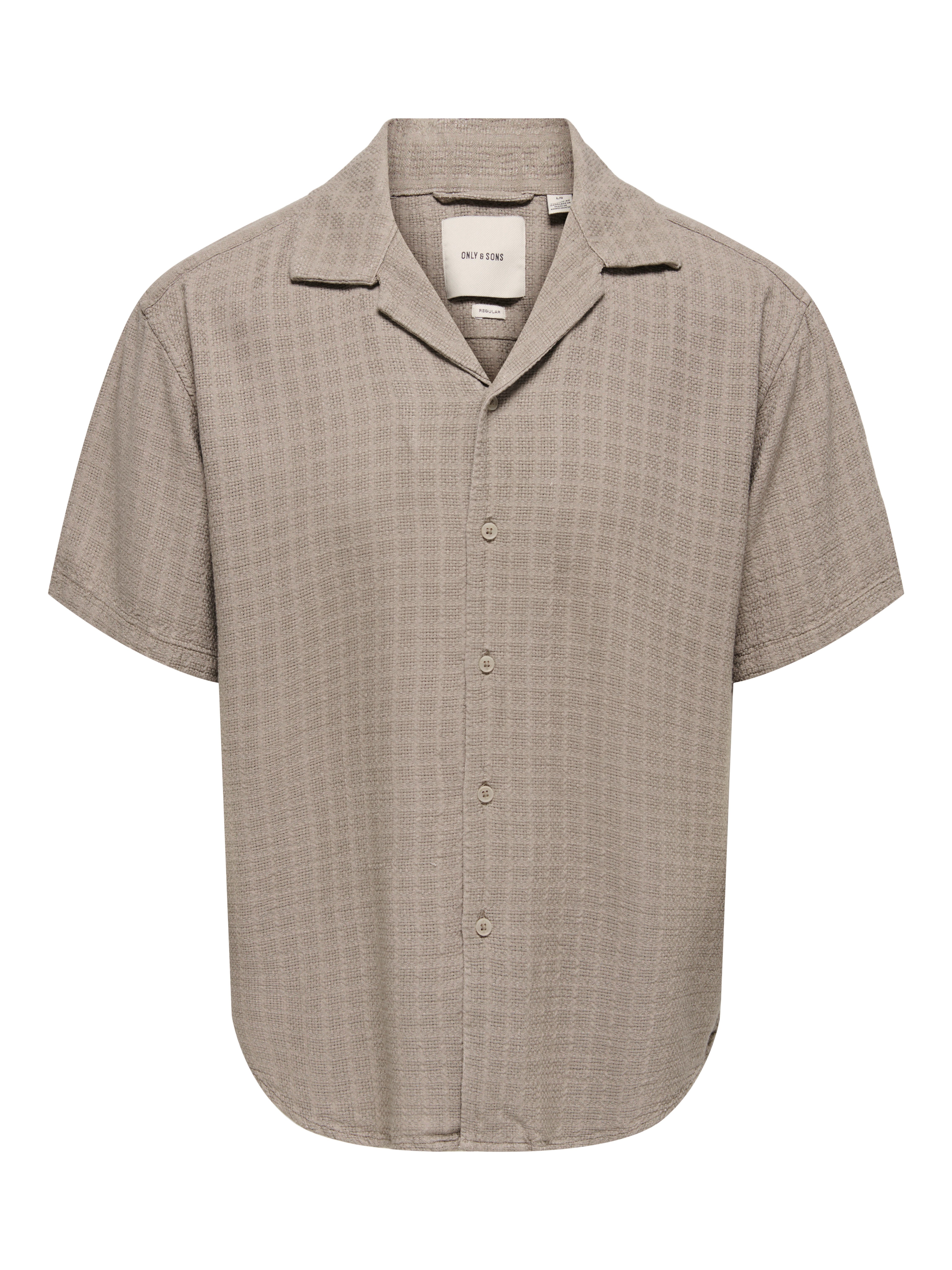 ONLY & SONS Kurzarmhemd ONSLATHAM RLXSS RESORT LINEN STRUC 0257 Viskose mit Leinen, normal geschnitten – Bild 5 von 5