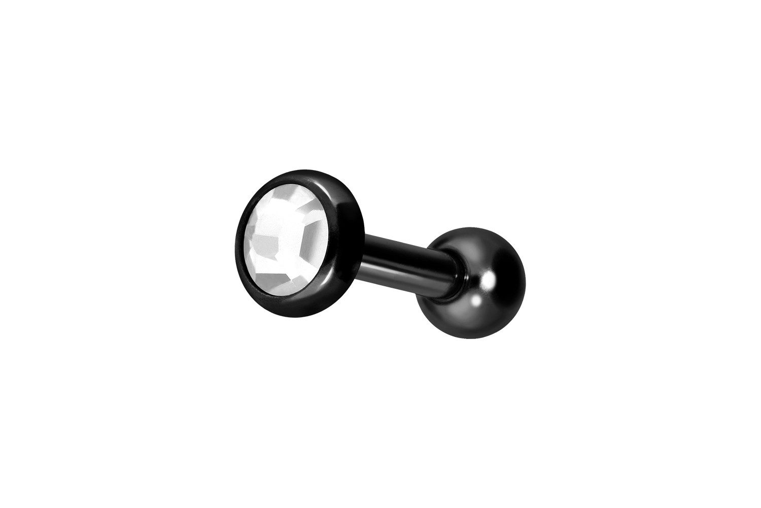 Piercing-Set Titan Ohrpiercing mit Innengewinde KRISTALLDISC