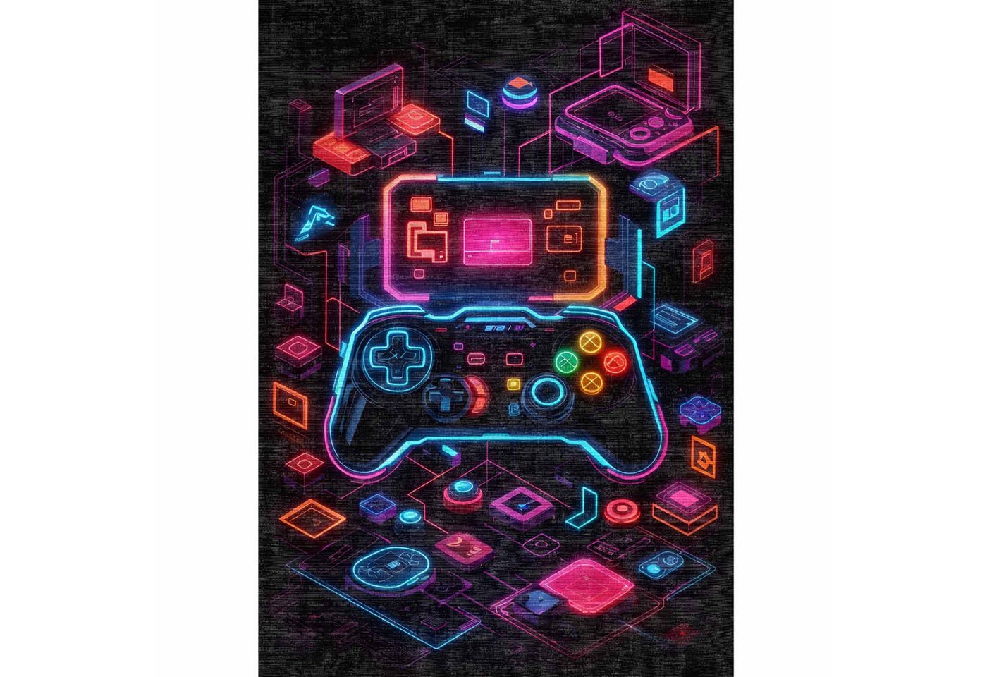 Bamyum Teppich Console Chenille Druck Teppich, Gaming Videospiel Waschbarer Teppich, Höhe: 150 mm, Einzelstück