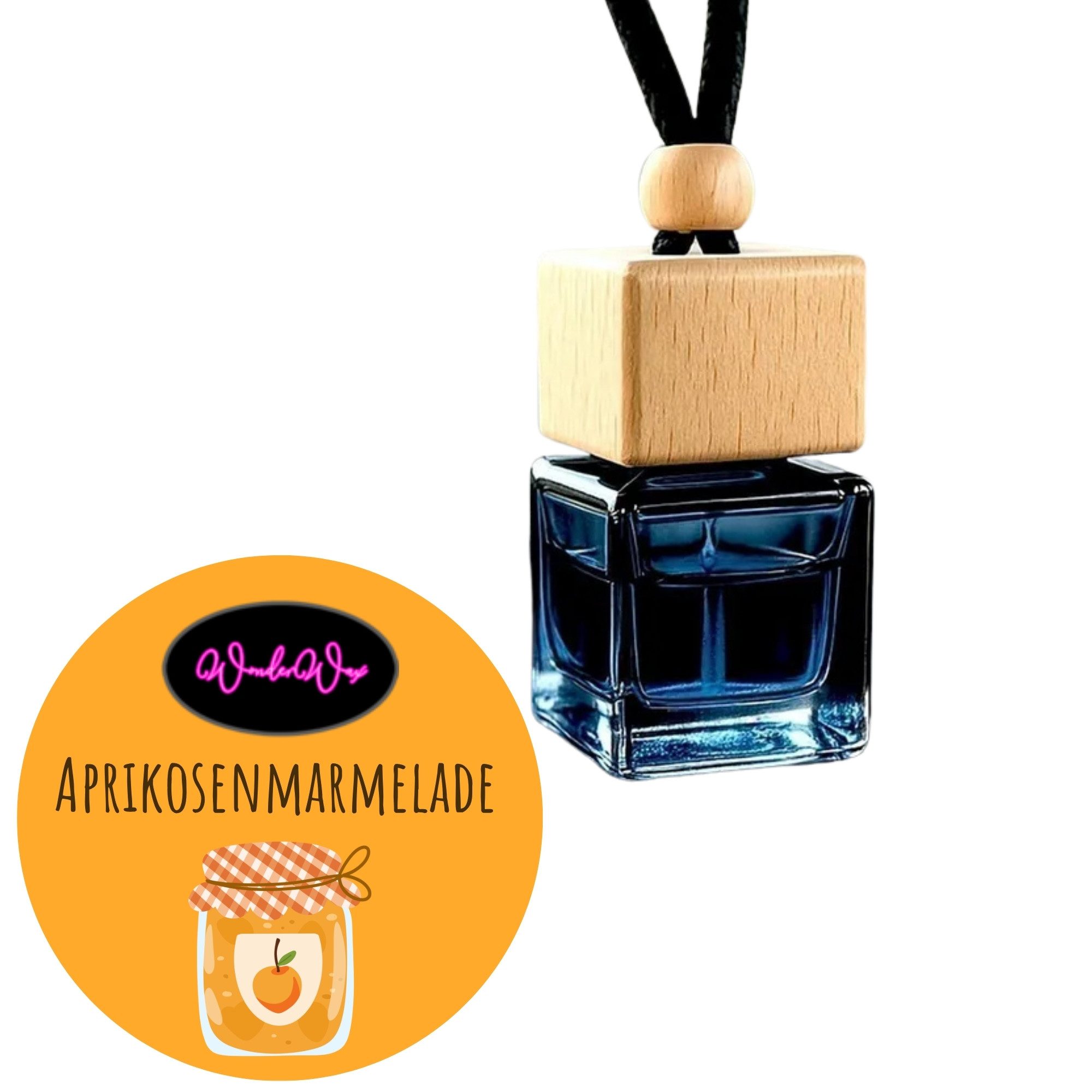 WonderWax Raumduft WonderWax® Auto Duft Quadrat Schwarz braun 8 ml, (Würzige Aprikosenmarmelade), Duftrichtung: Würzige Aprikosenmarmelade