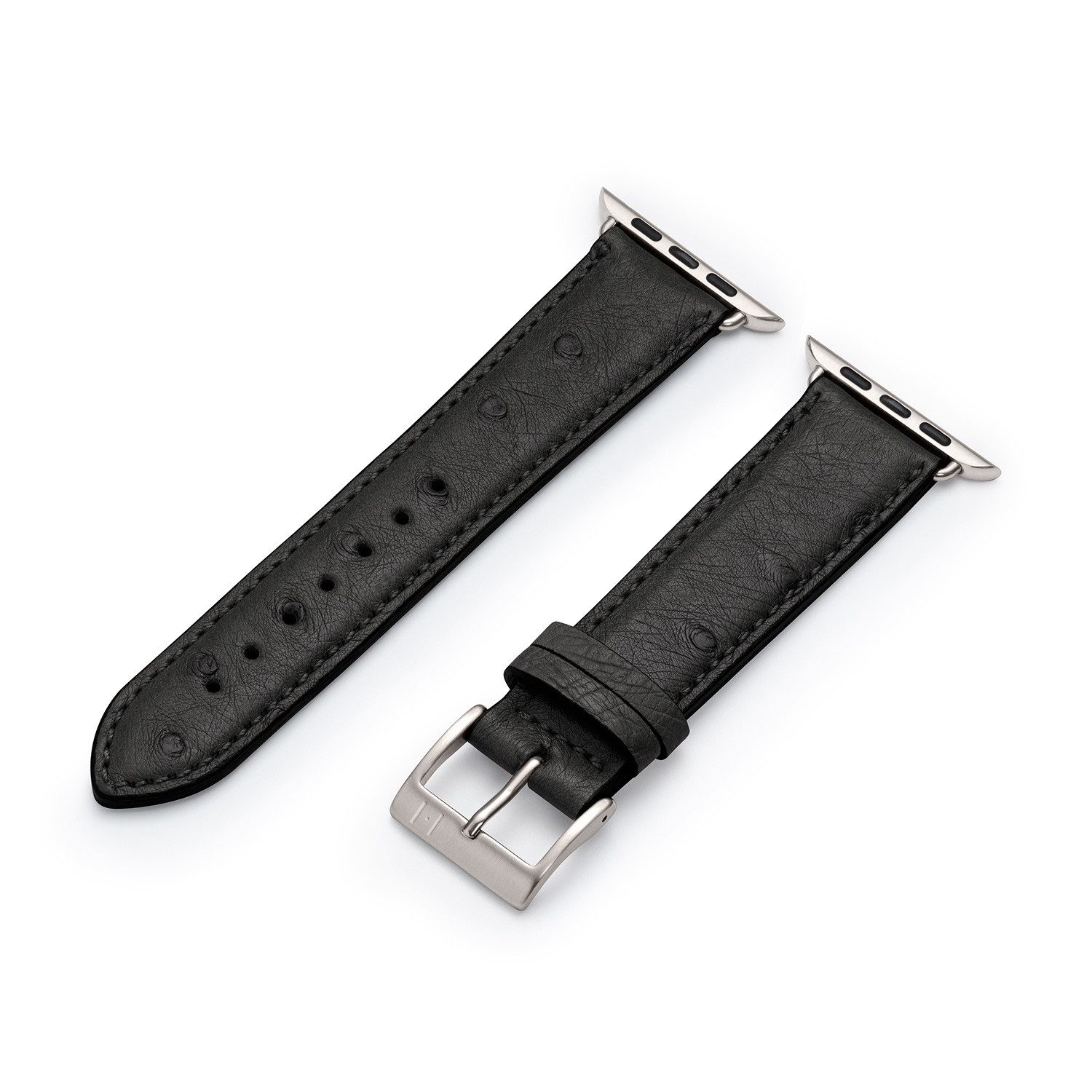 Selva Technik Uhrenarmband Lederarmband OBERKASSEL, kompatibel mit Apple Watch 1-9, SE, Schwarz
