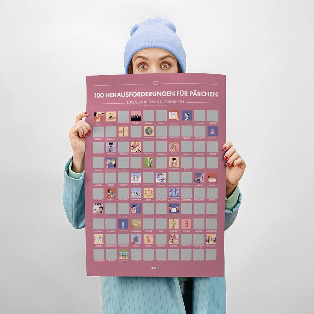 CadoMaestro Poster Rubbelposter 100 Herausforderungen für Pärchen, altrosan günstig online kaufen