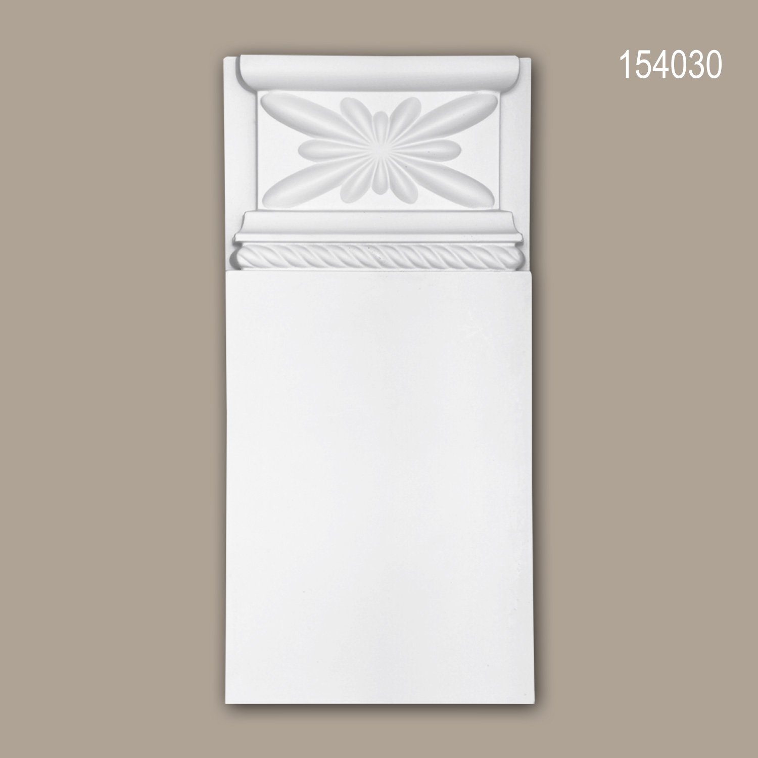 Profhome Wanddekoobjekt 154030 (Türumrandung Sockel, 1 St., Türdekoration, Stuckdekor, Dekorelement, Sockel, 23 x 10,9 cm), weiß, vorgrundiert, Stil: Zeitlos / Klassisch