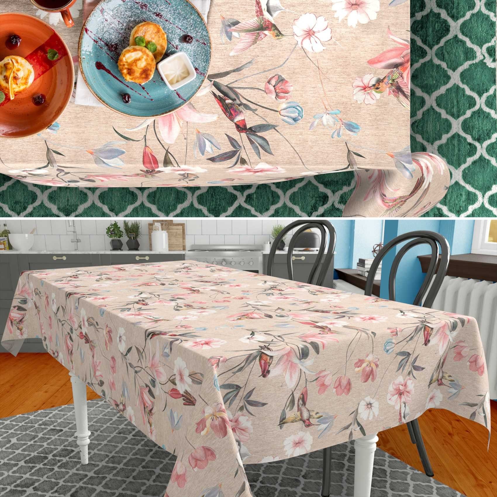 ANRO Tischdecke aus Stoff mit Blumen günstig online kaufen