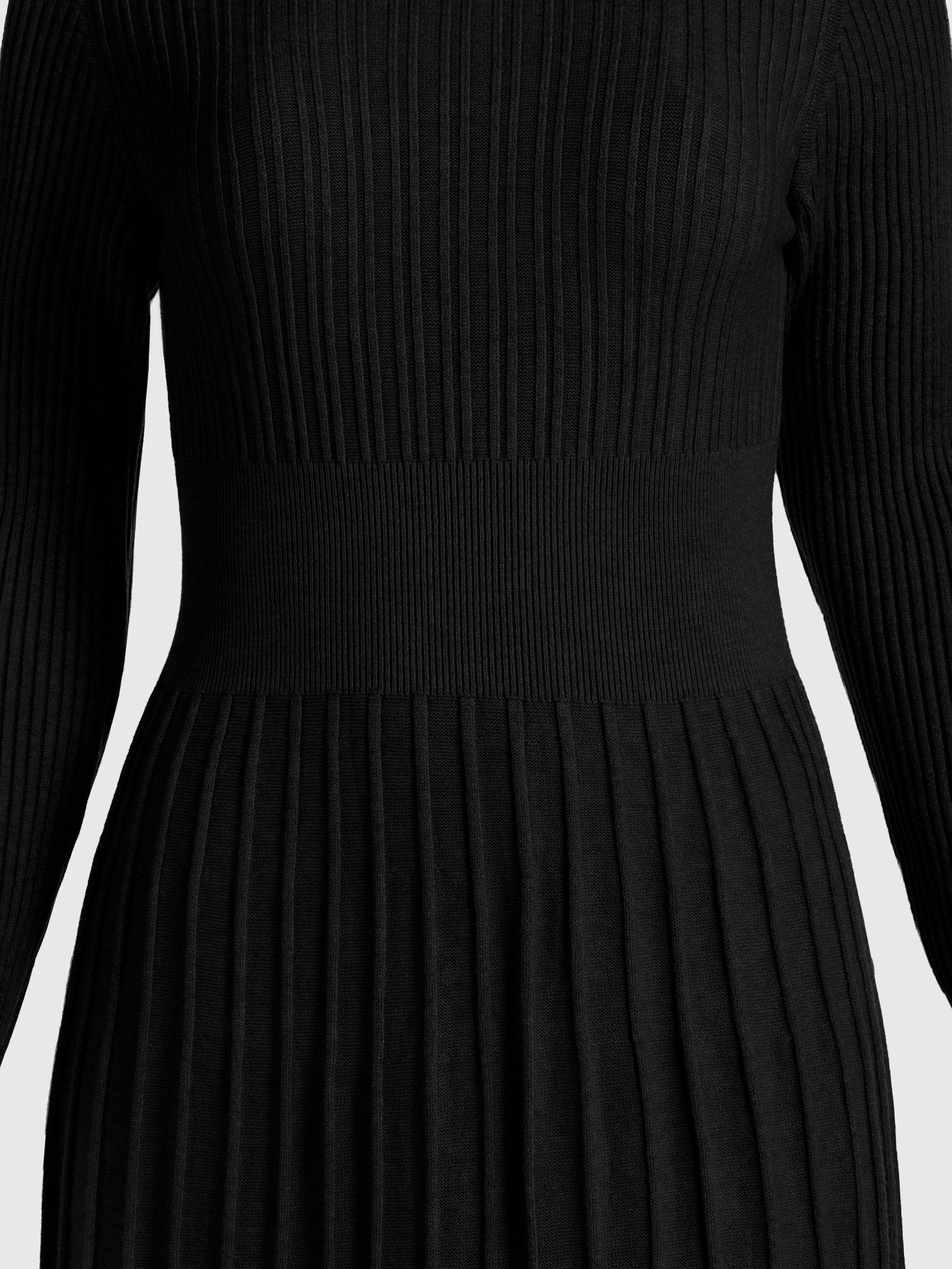 PEKIVESSA Strickkleid Midikleid tailliert weicher Strick mit ausgestelltem Rockteil