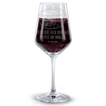 Mr. & Mrs. Panda Rotweinglas Kaffee Tasse - Transparent - Geschenk, Geschenk für Weinliebhaber, Sp, Premium Glas, Stilvolle Gravur
