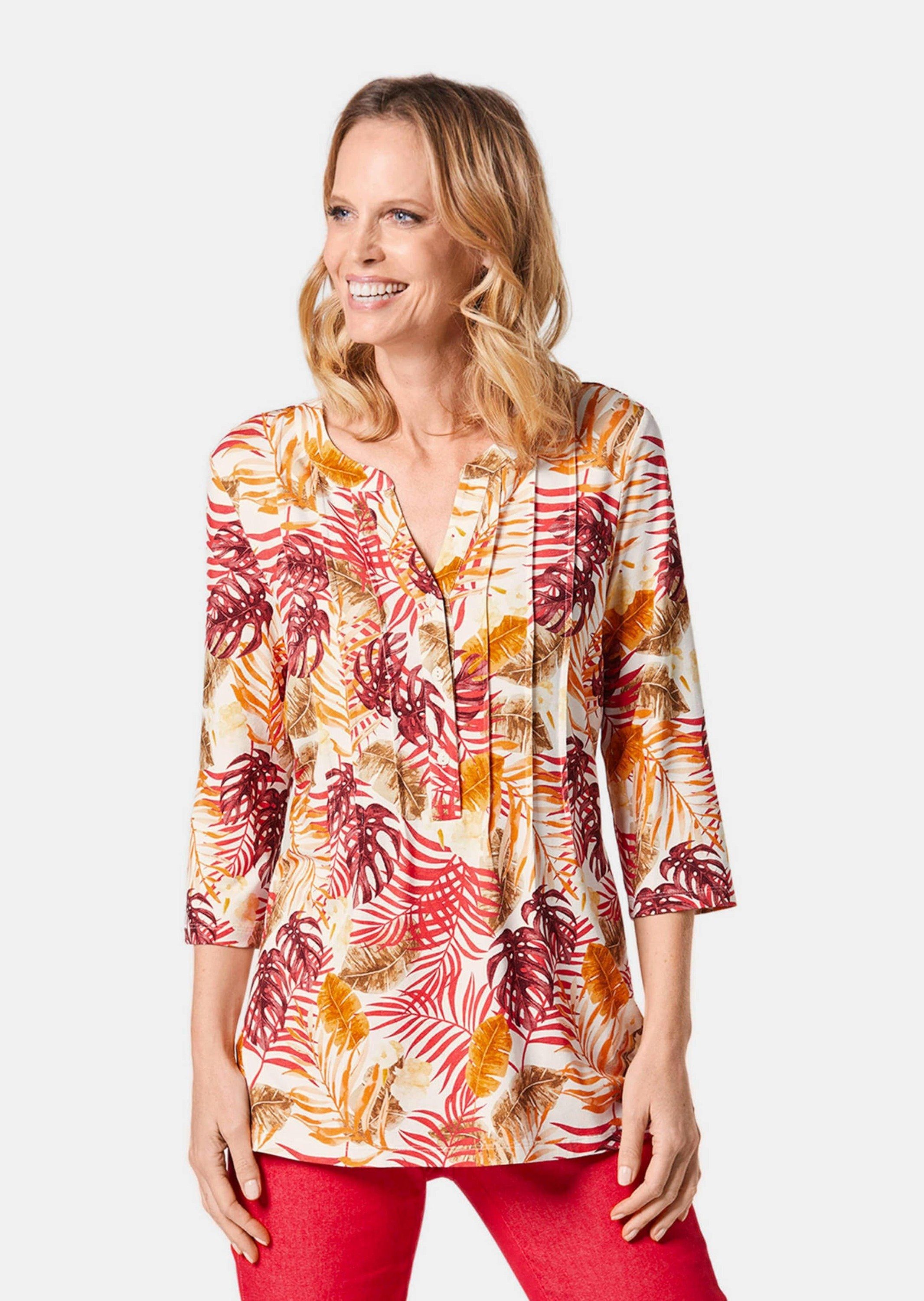 Print-Shirt Figurschmeichelndes Drucktunika-Shirt