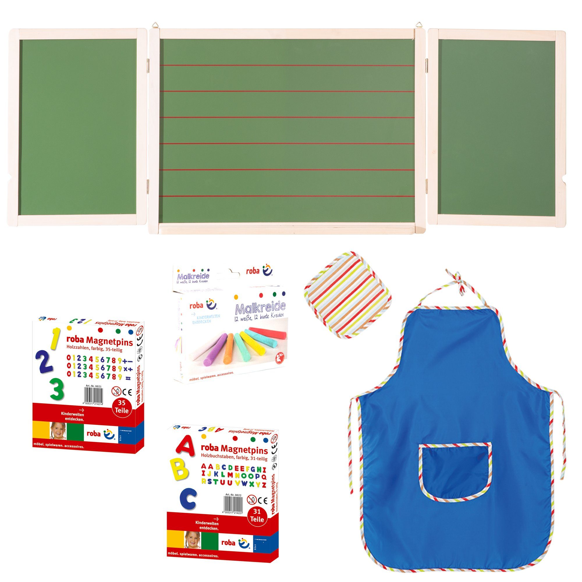 roba® Wandtafel Hängetafel klappbar, (5-tlg., inkl. Schürze, Wischlappen, K günstig online kaufen
