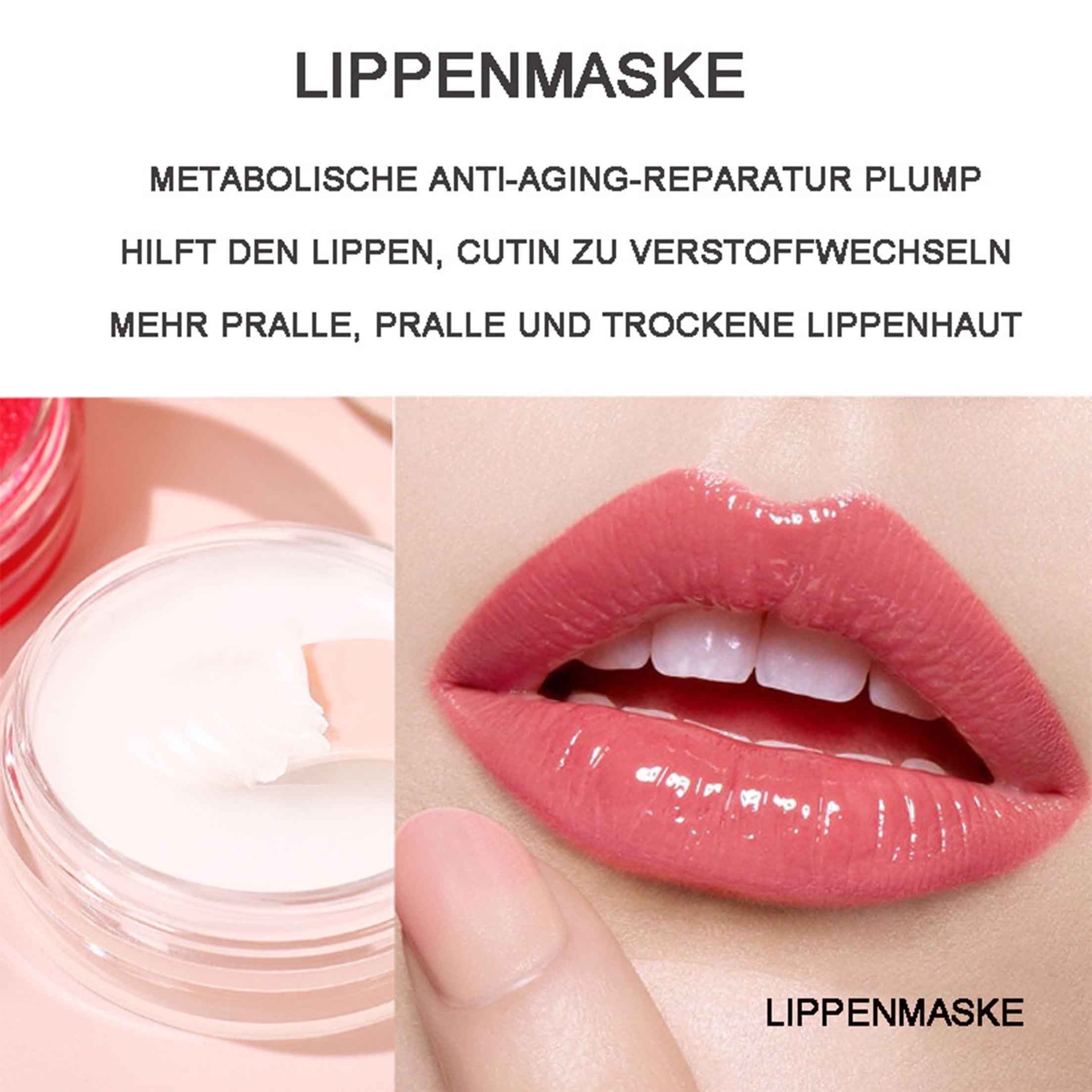 KINSI Lippenpflege-Set Lippenpflege-Set, Lippenpeeling, Lippenmaske, Lippenbalsam,Lippenöl, 3-tlg., Zart und weich, schließt das Wasser ein und spendet Feuchtigkeit