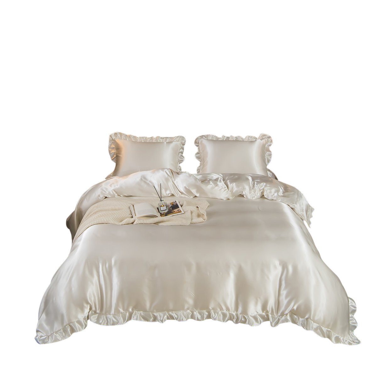 BYSURE Bettwäsche, Polyester, 2 teilig, Vintage-Rüschen-Bettbezug Set günstig online kaufen