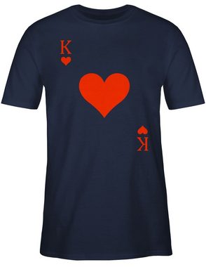 Shirtracer T-Shirt Herz König - King Queen Kartenspiel Karneval - Herzkönig Spielkarte He Karneval & Fasching