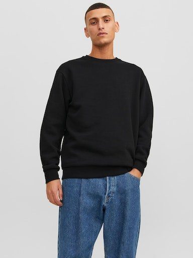 Jack & JJEBRADLEY Sweatshirt Black SWEAT CREW Jones NOOS