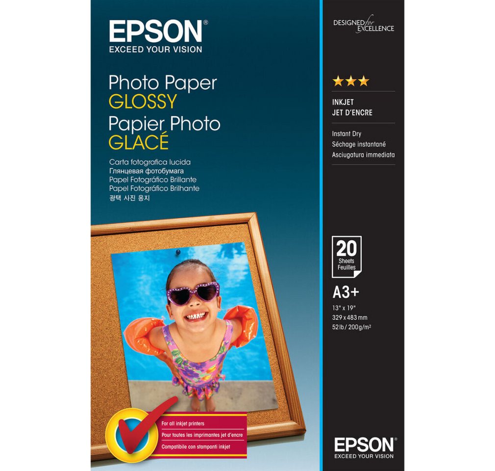 Thumbnail - Epson Fotopapier Fotopapier S042535 DIN A3+ glänzend 200 g/qm 20 Blatt