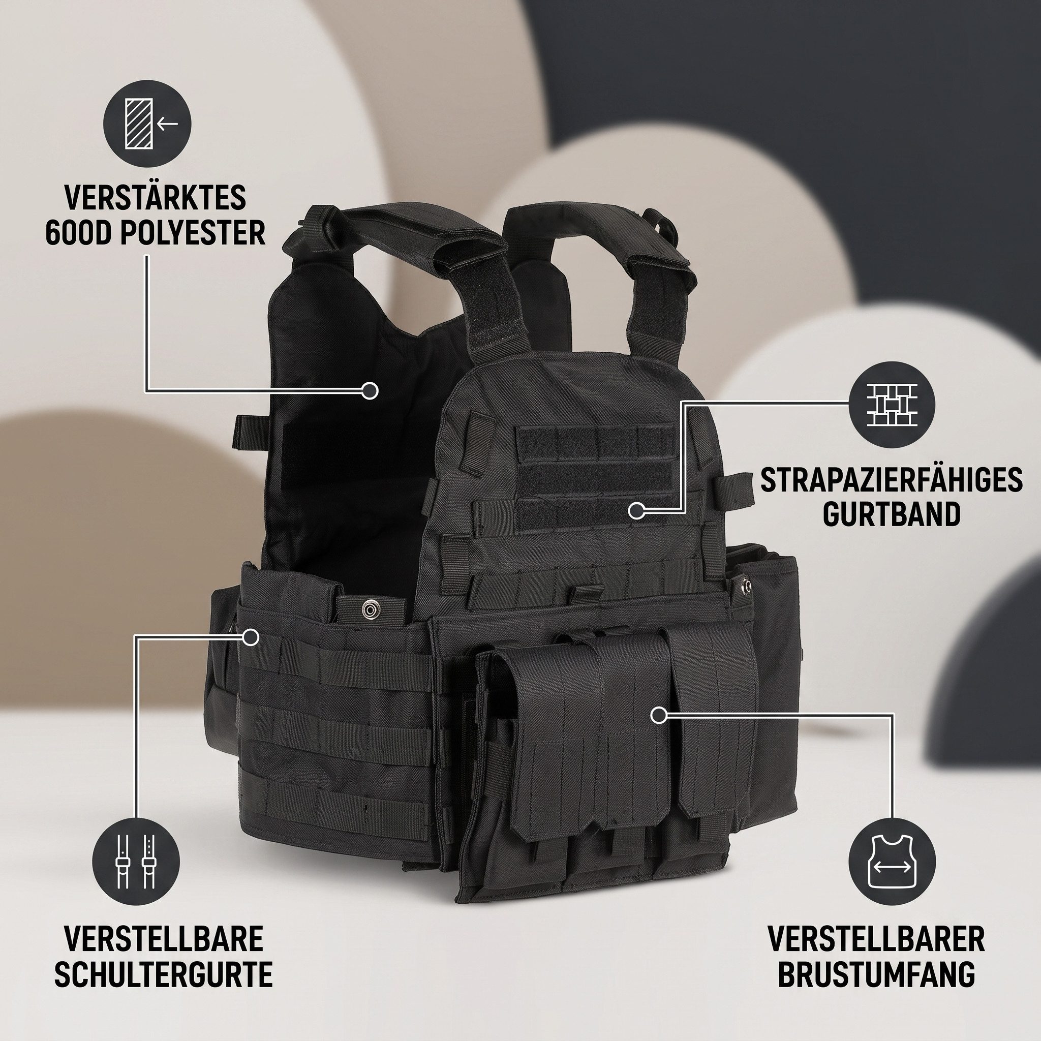 GARRYFIZH Anglerweste Taktische Outdoor Weste 600D