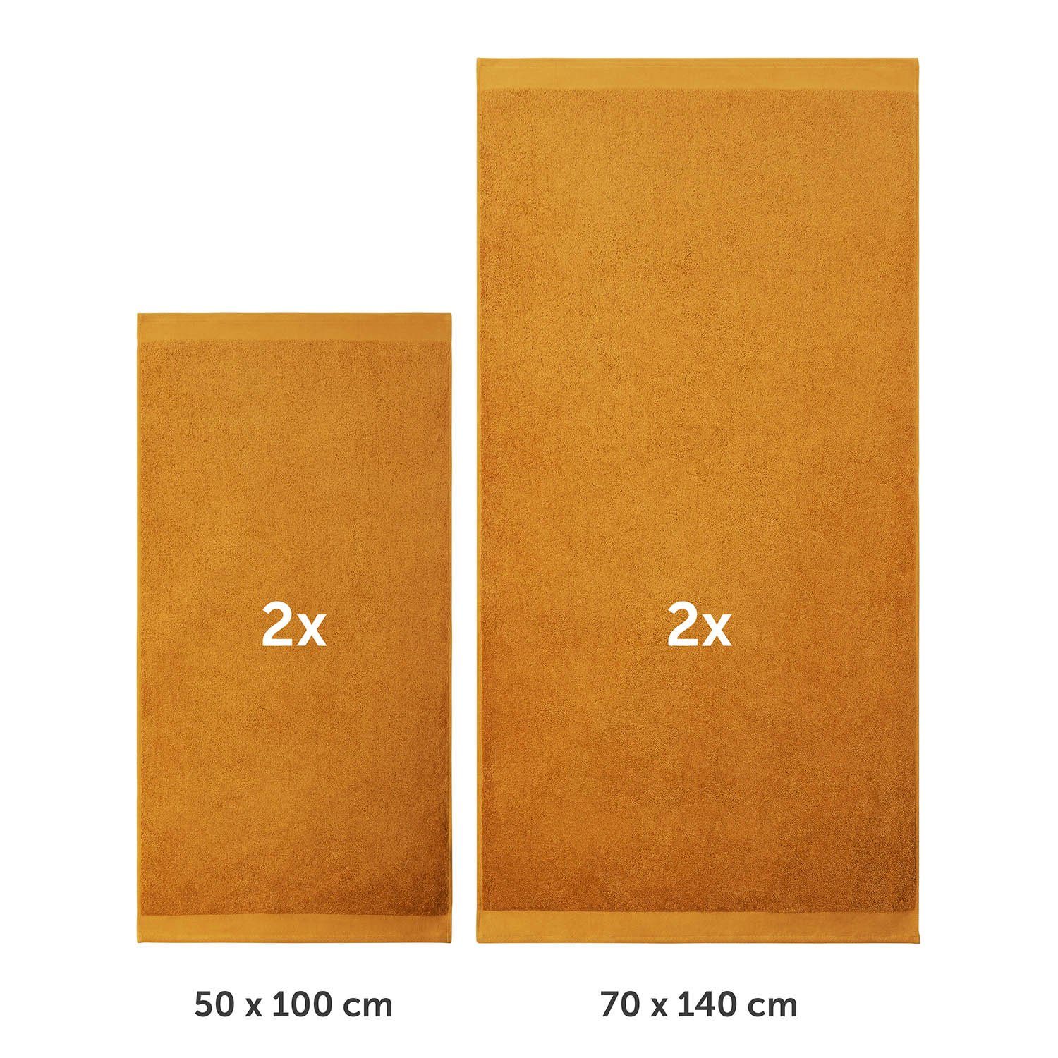 Blumtal Handtuch Set Premium 4/6-tlg. Frottier Dusch- (70x140 cm) & Handtuch (50x100 cm), Frottee (Set, 4-St), 100% Baumwolle, Oeko-TEX Zertifiziert – Bild 2 von 5