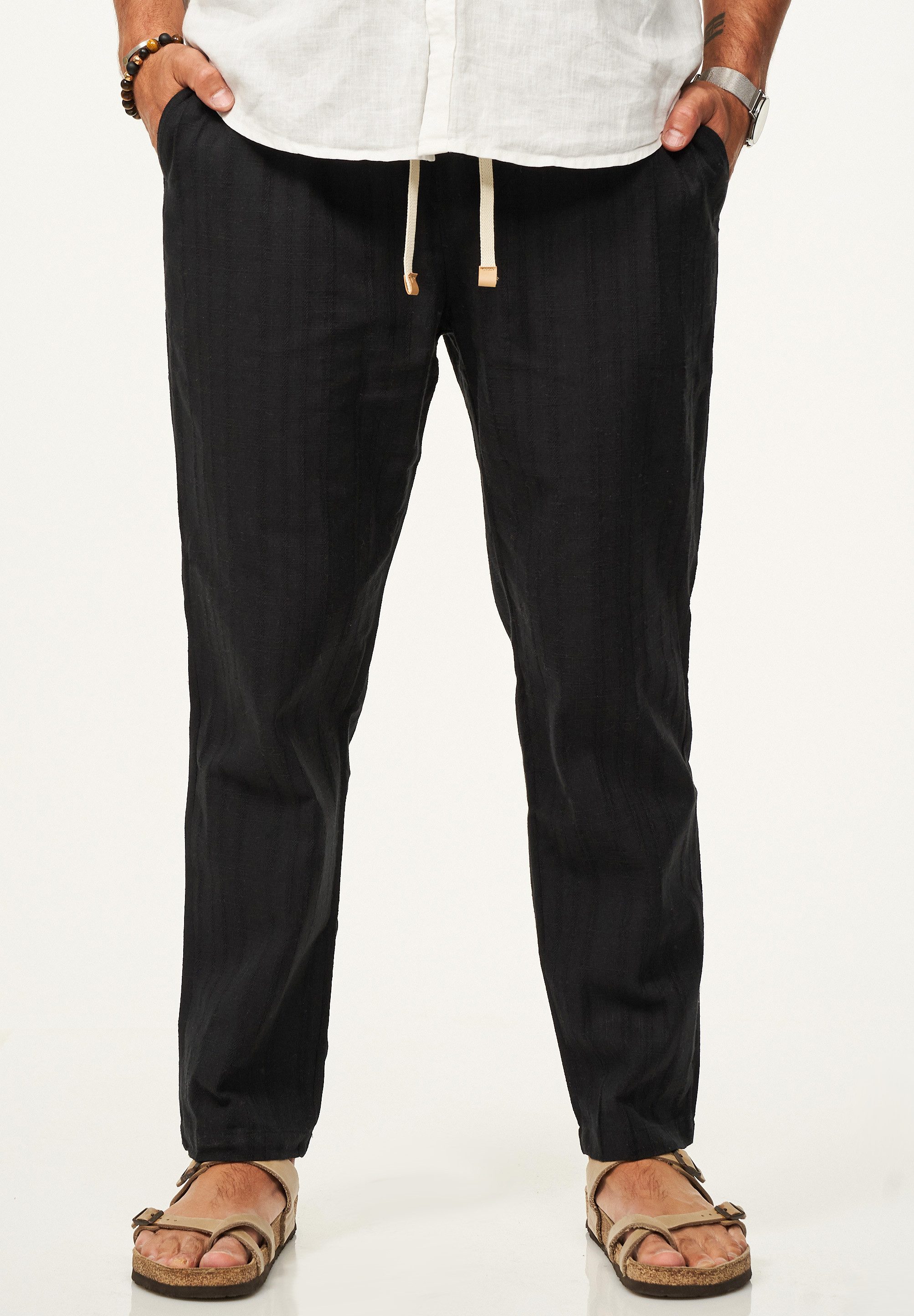 DAILY COTTON Leinenhose im Chinohosen Stil mit Gummibund Herren luftige Sto günstig online kaufen