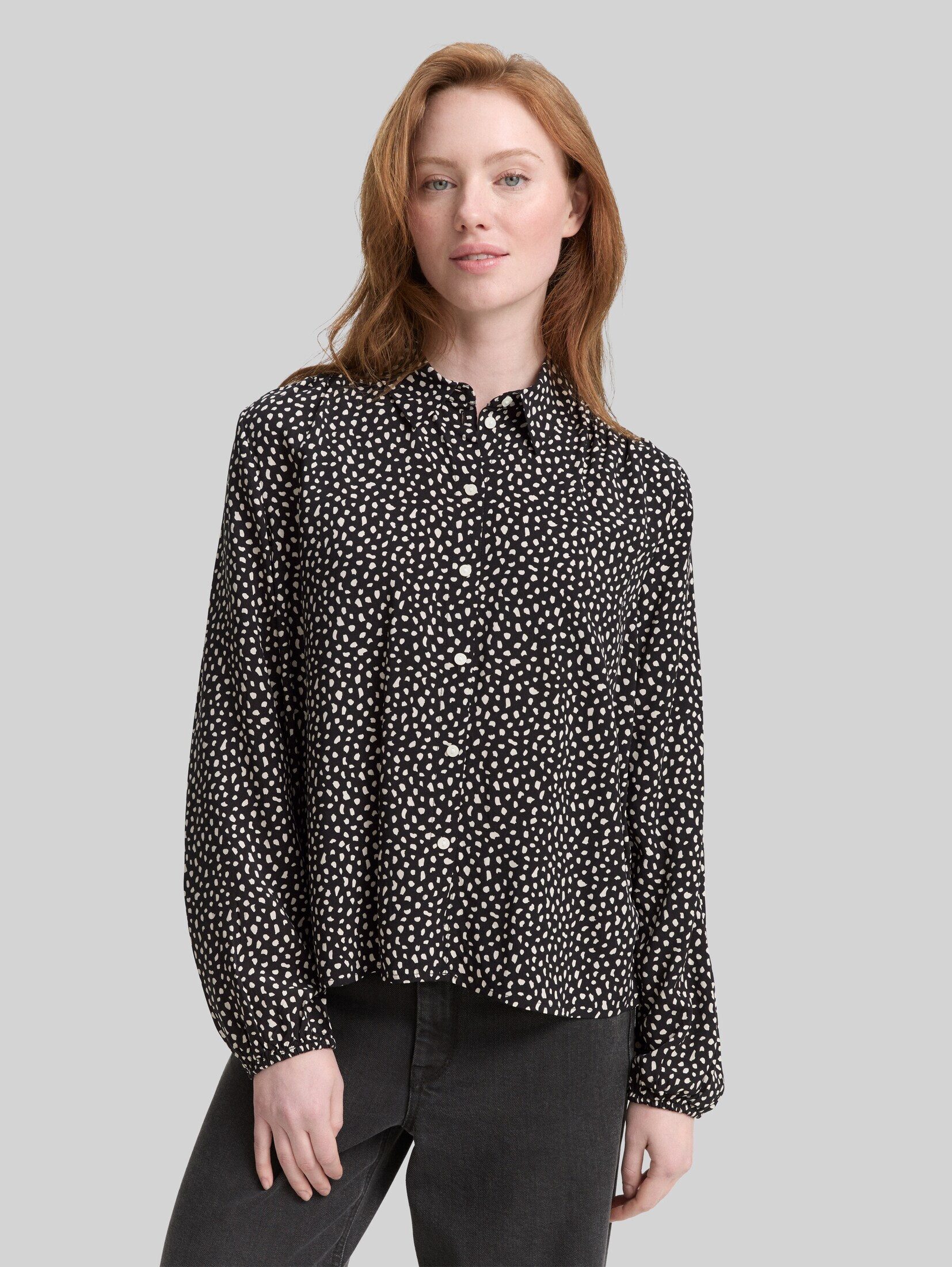 TOM TAILOR Denim Langarmbluse Blusen & Shirts Hemdbluse mit Muster